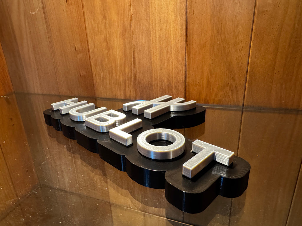 Hublot 3D Printed Watch Collector Display Sign – Black & Silver