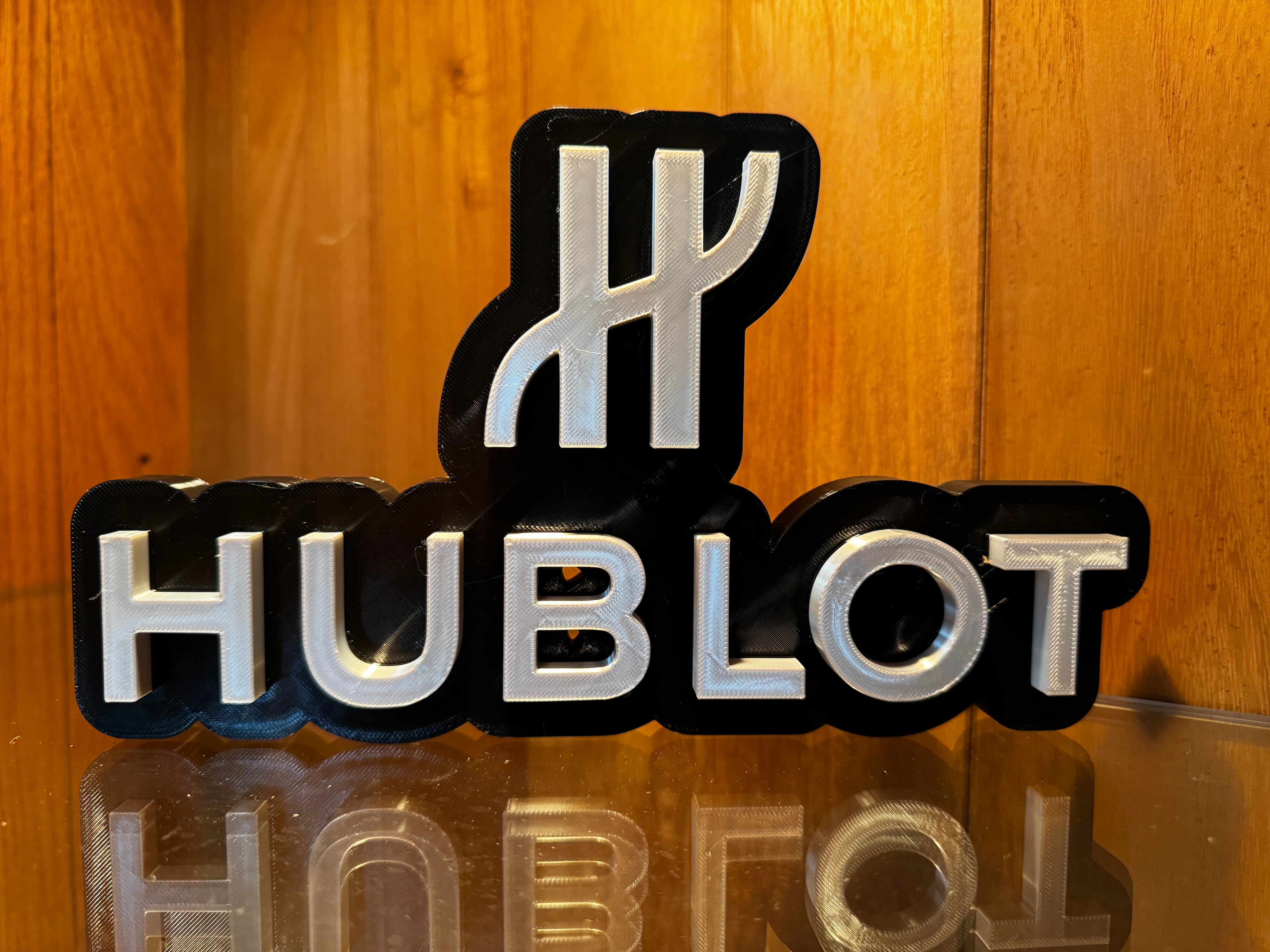 Hublot 3D Printed Watch Collector Display Sign – Black & Silver