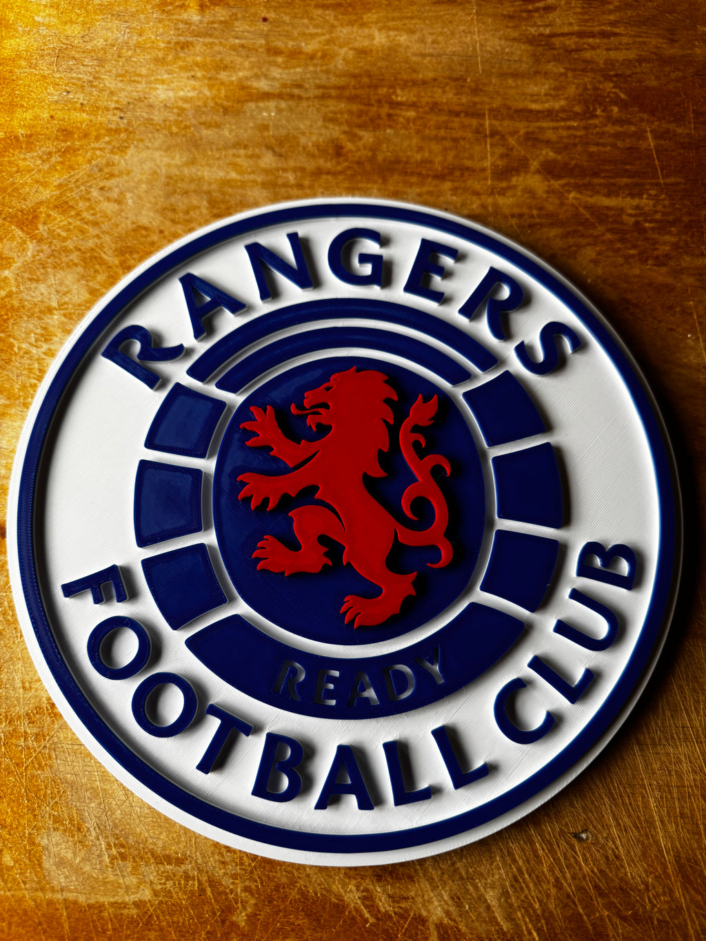 Rangers Football Club 3D Printed Crest Wall Plaque – Ready Design 24cm