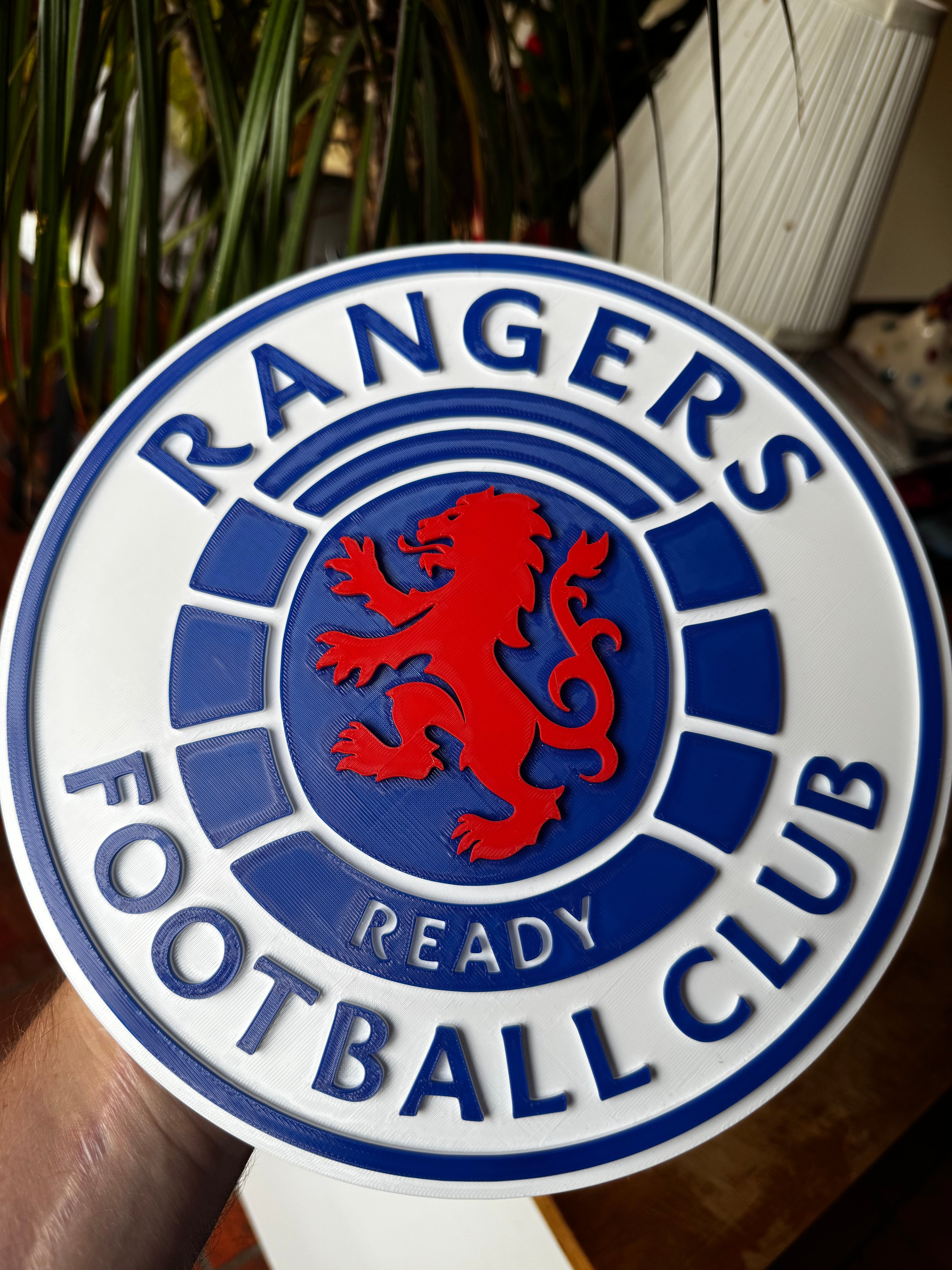 Rangers Football Club 3D Printed Crest Wall Plaque – Ready Design 24cm