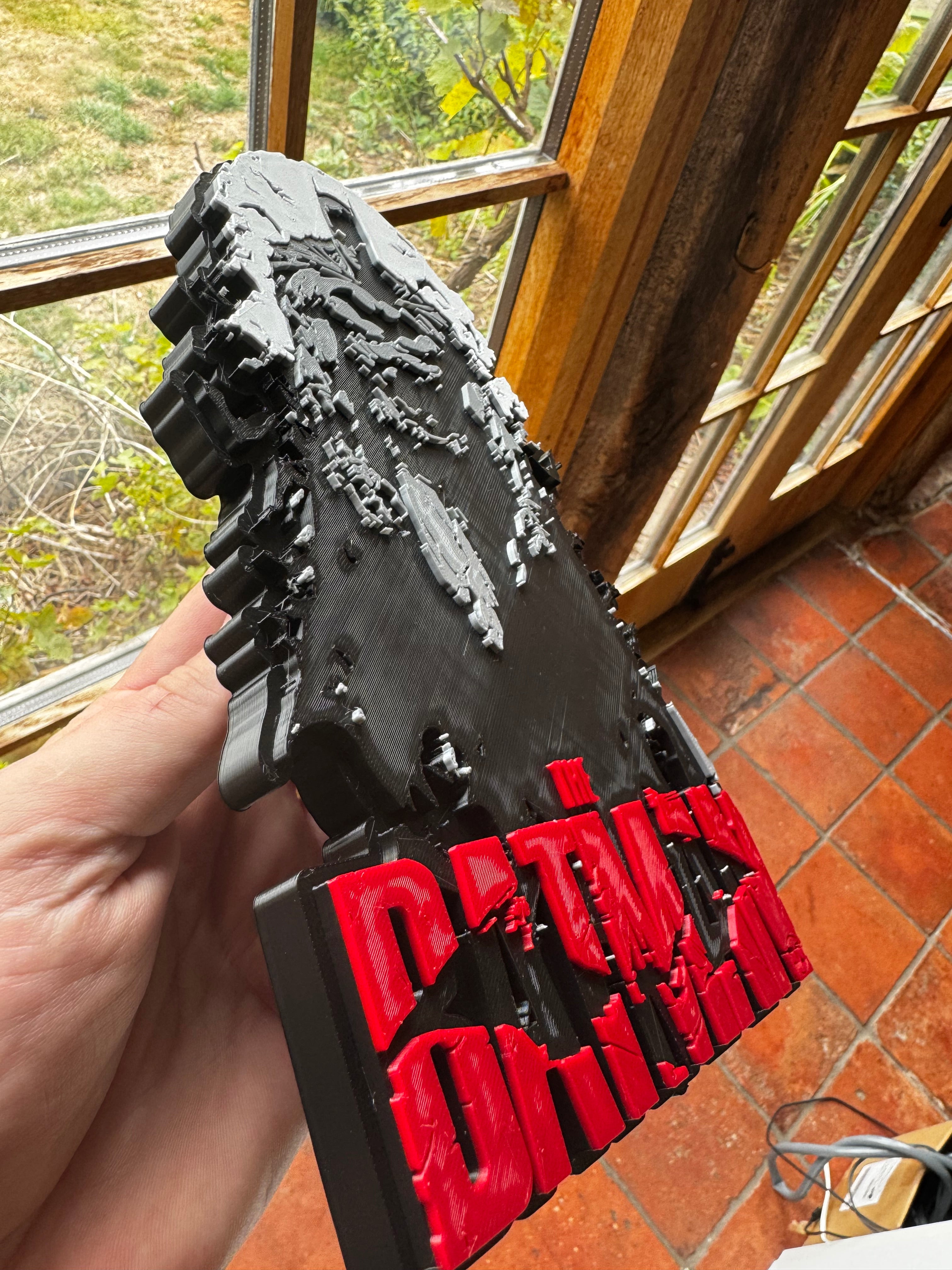 The Batman 3D Printed Display Plaque – Black, Grey & Red