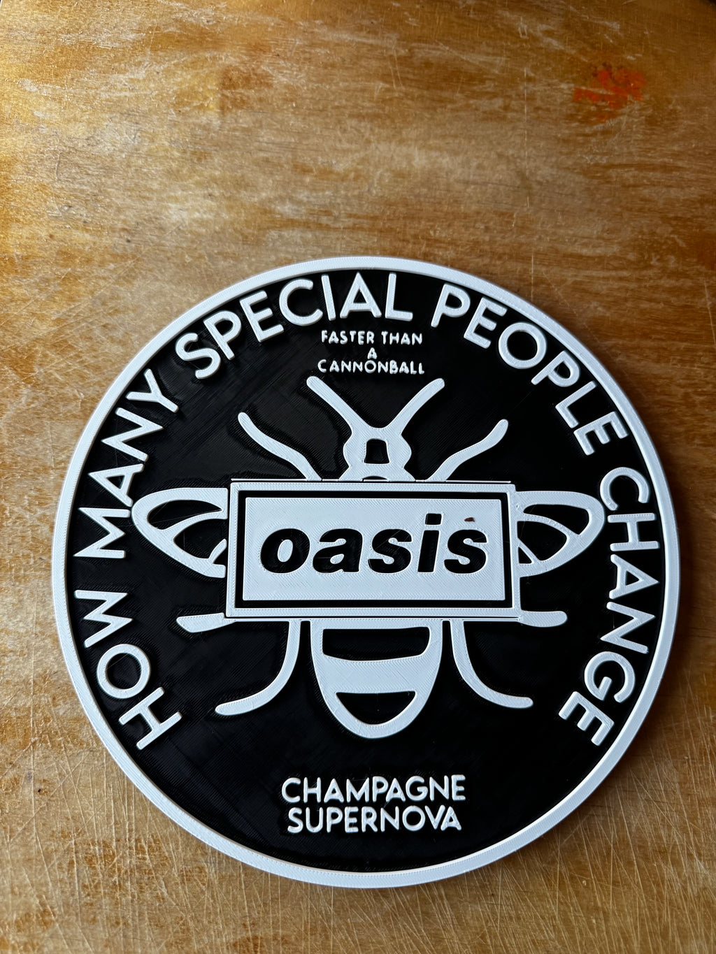 Oasis Champagne Supernova 3D Printed Wall Plaque