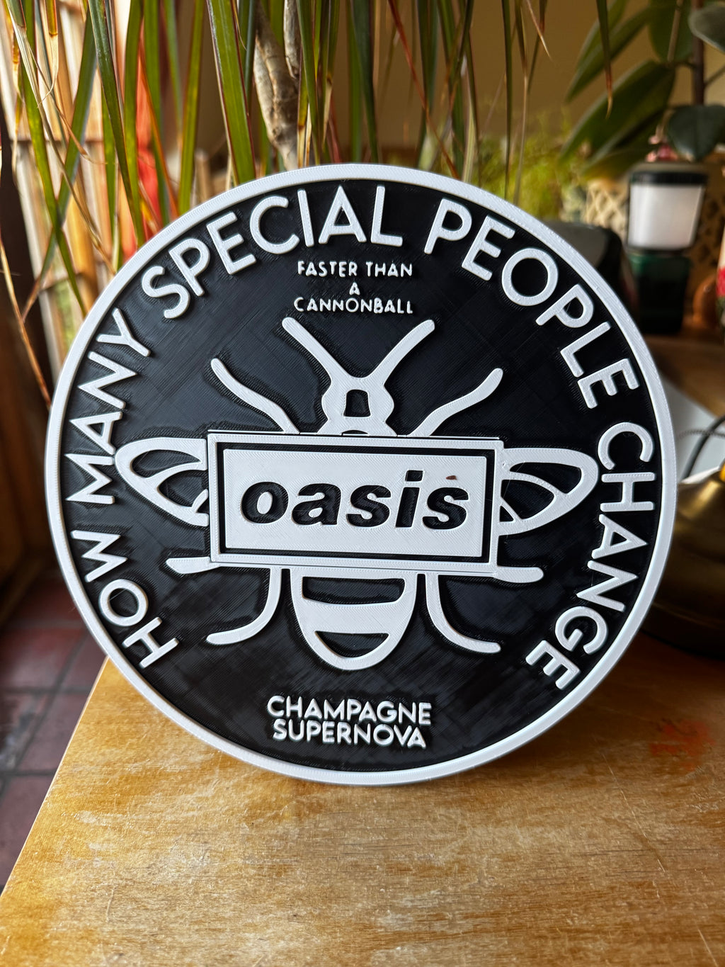 Oasis Champagne Supernova 3D Printed Wall Plaque