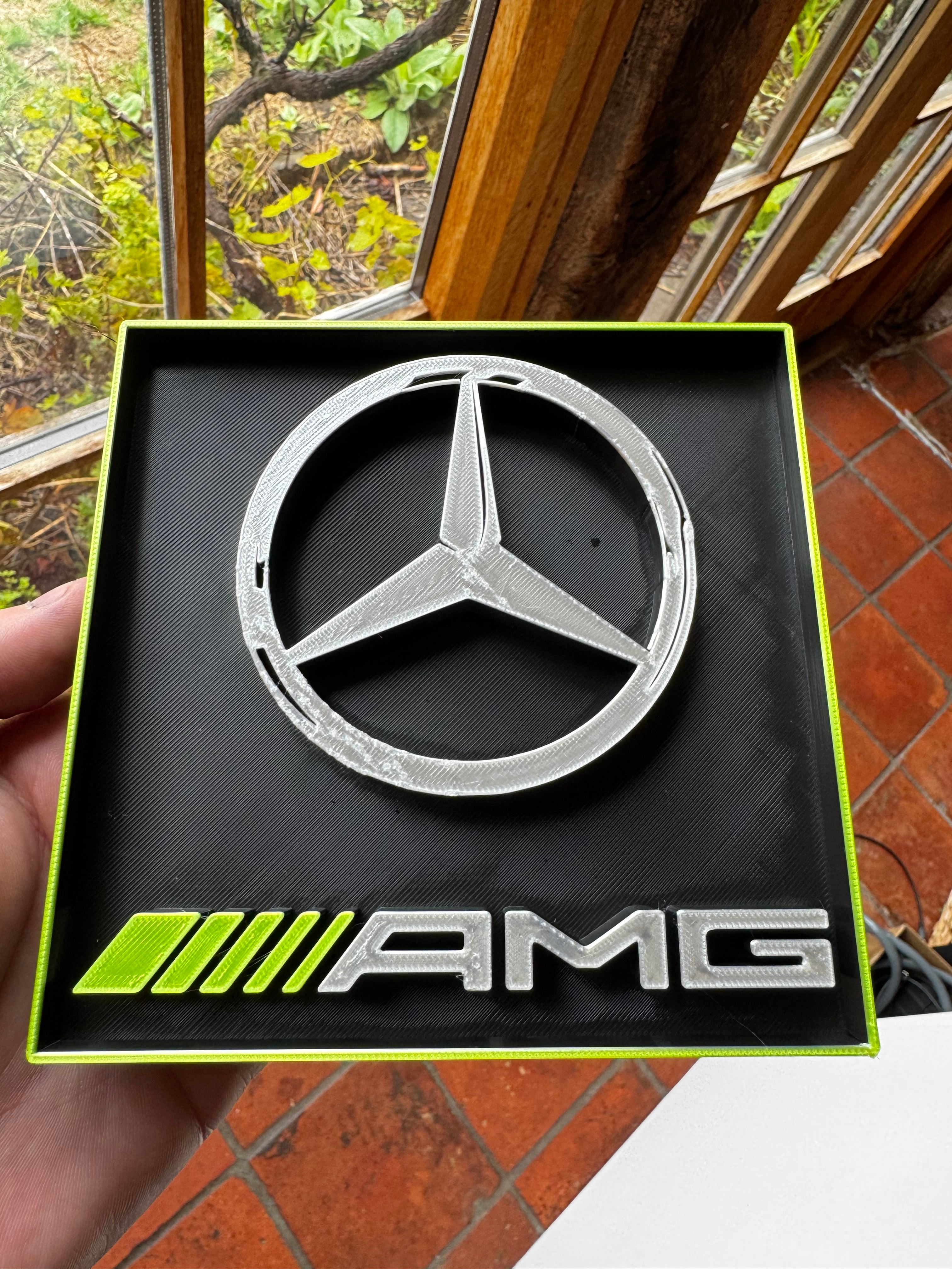 Mercedes AMG 3D Printed Display Plaque – Multiple Colour Options
