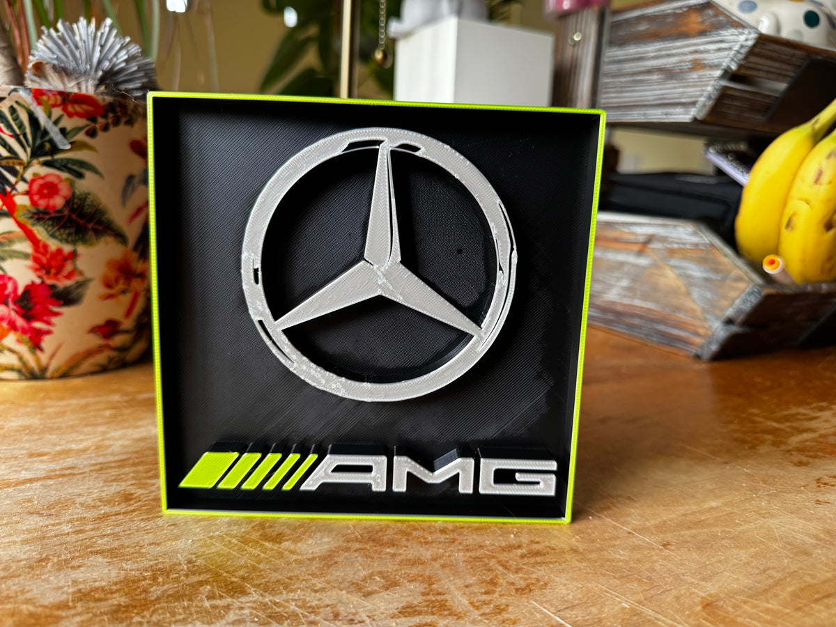Mercedes AMG 3D Printed Display Plaque – Multiple Colour Options
