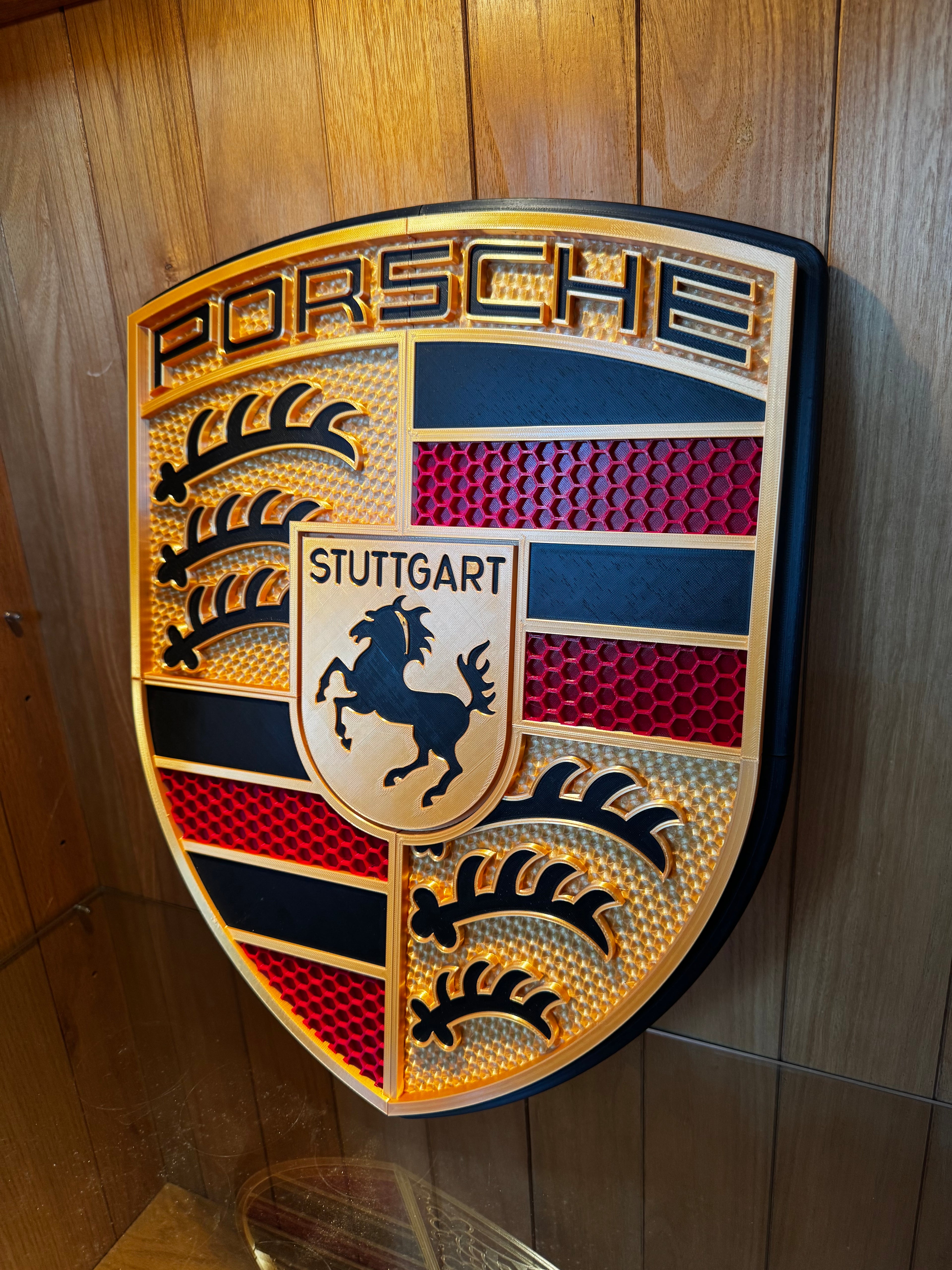 Porsche Crest XXL 3D Wall Plaque 50cm
