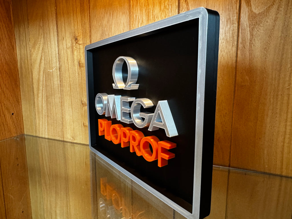 Omega PloProf 3D Printed Display Plaque. 25cm