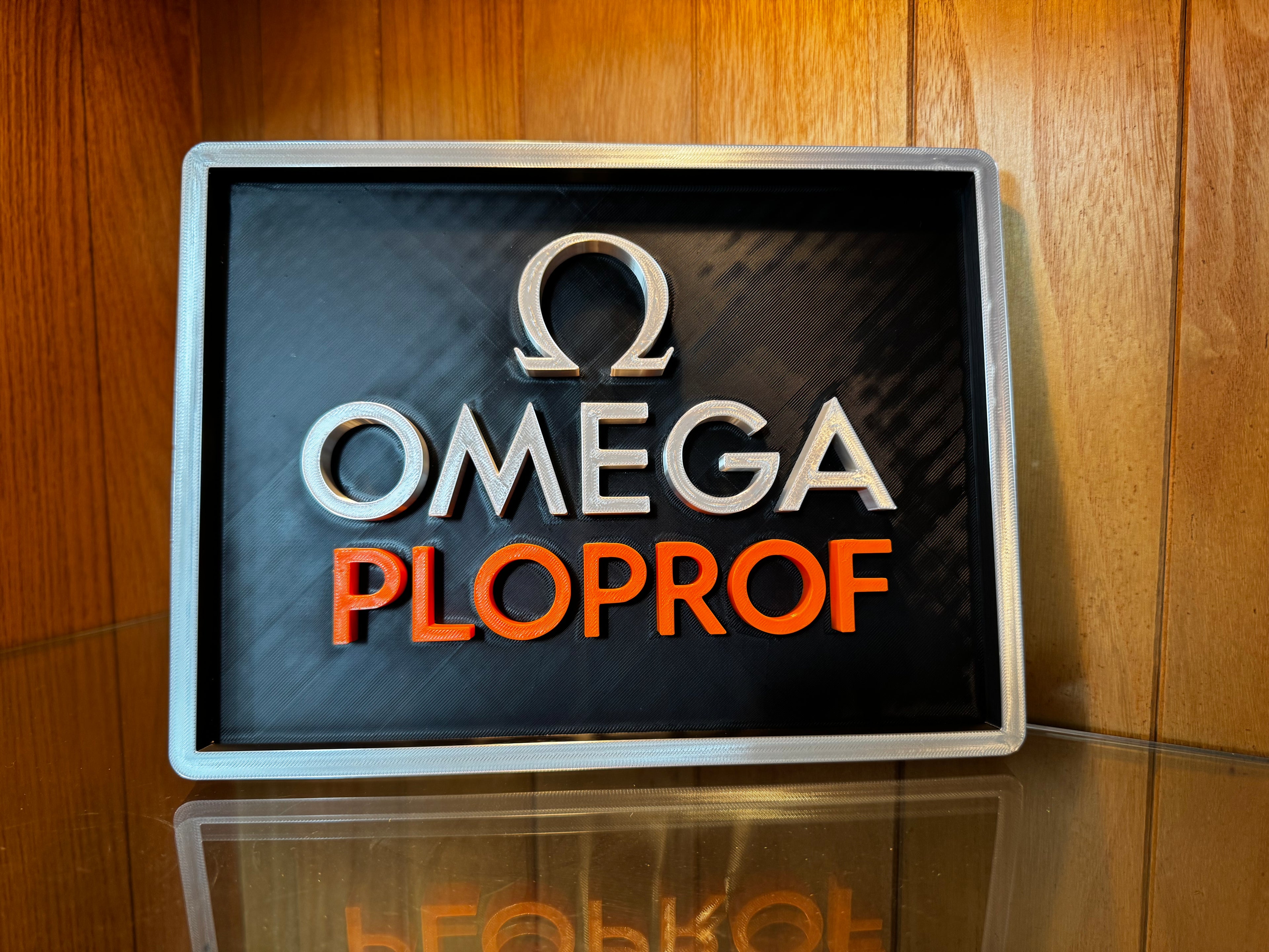 Omega PloProf 3D Printed Display Plaque. 25cm