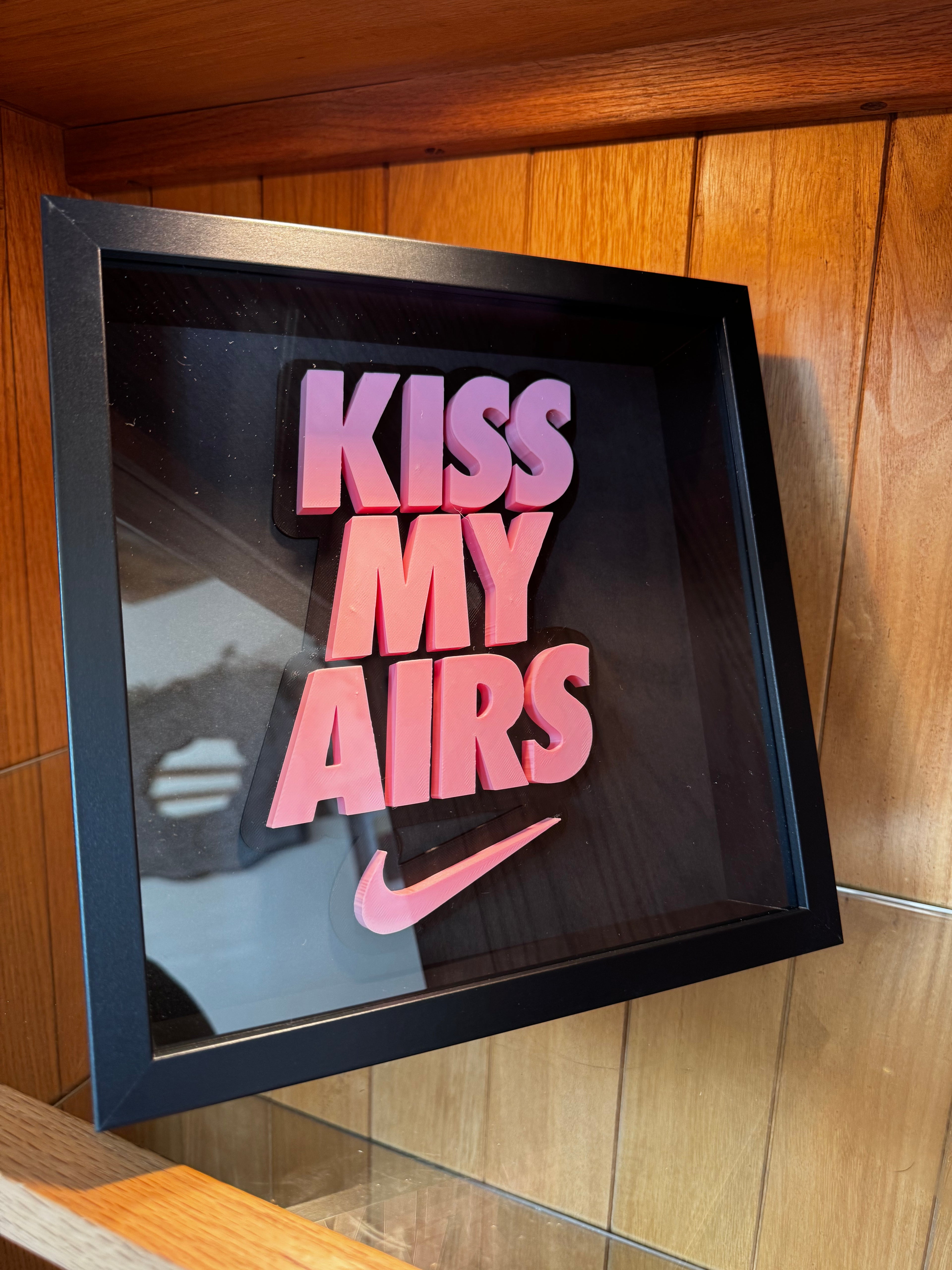 Kiss My Airs – Pink 3D Trainer Inspired Framed Wall Art