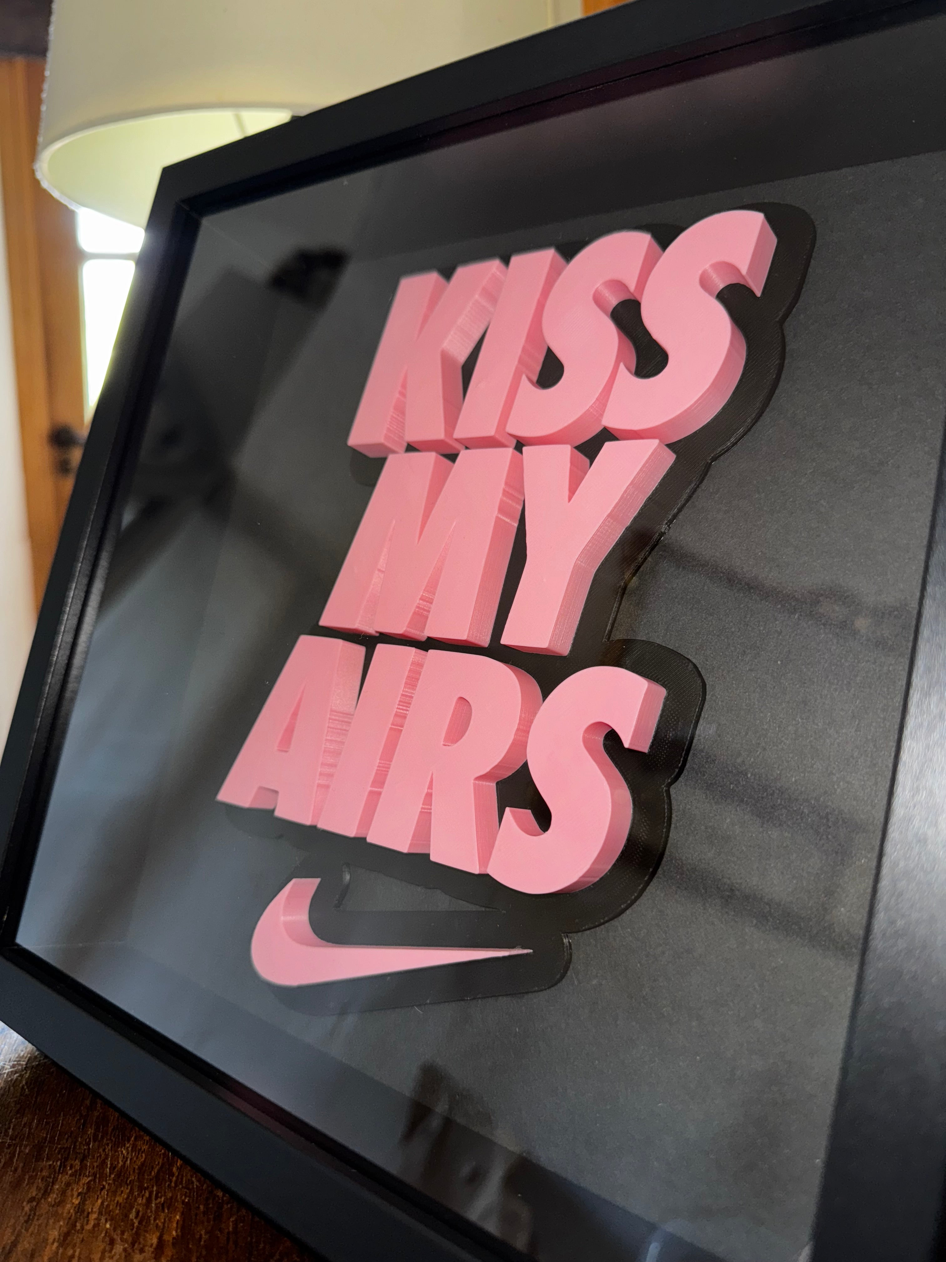 Kiss My Airs – Pink 3D Trainer Inspired Framed Wall Art