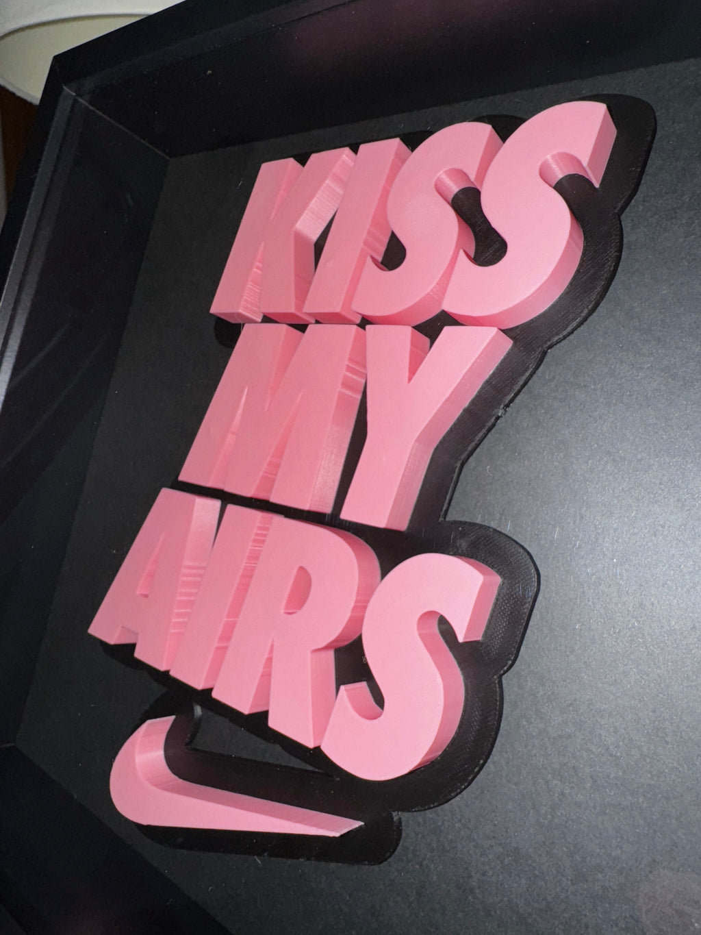 Kiss My Airs – Pink 3D Trainer Inspired Framed Wall Art