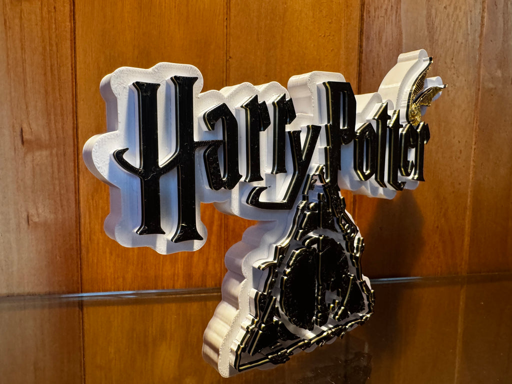 Harry Potter Deathly Hallows & Golden Snitch 3D Printed Display Sign