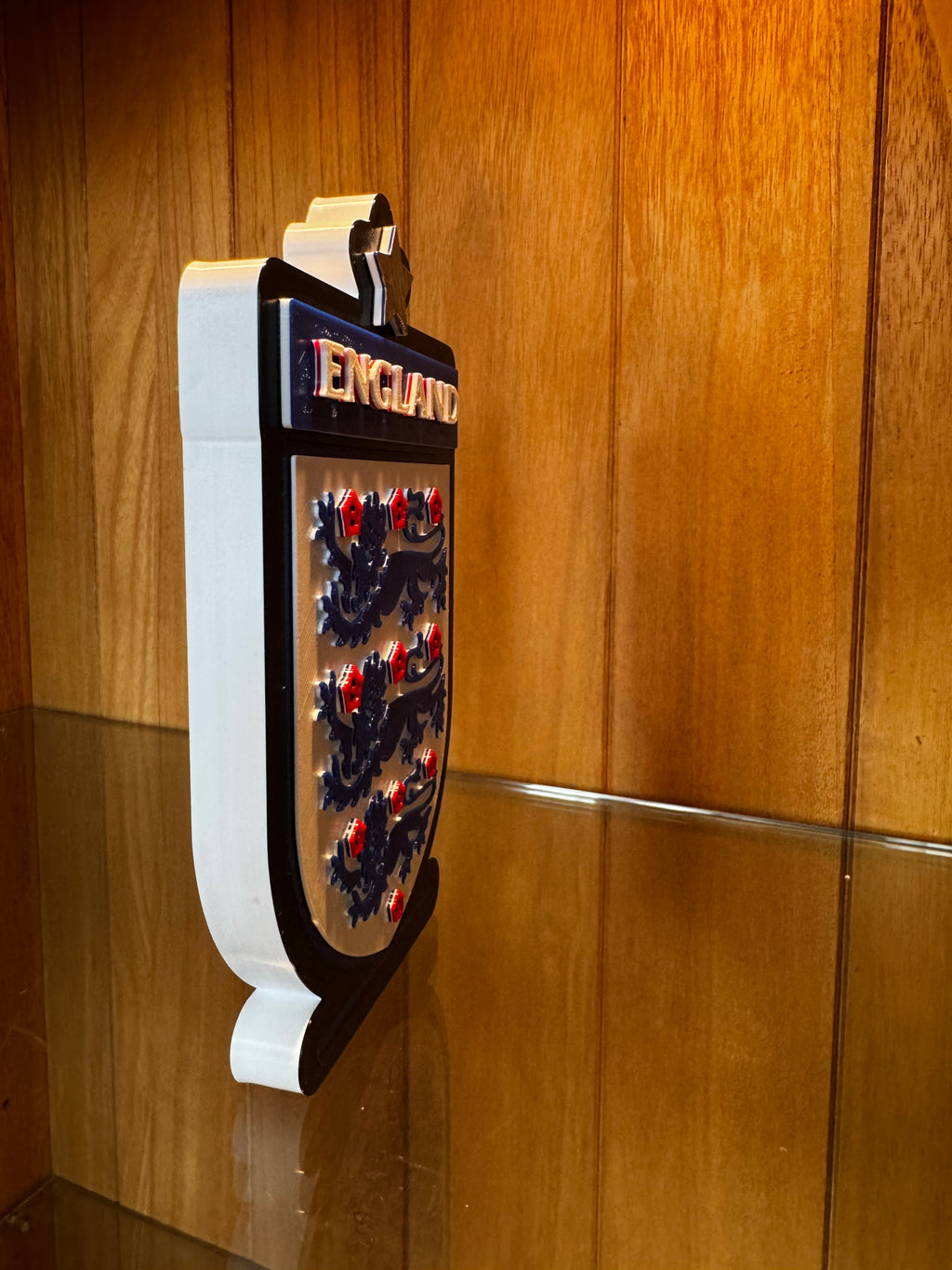 England Three Lions 3D Football Crest Display Plaque