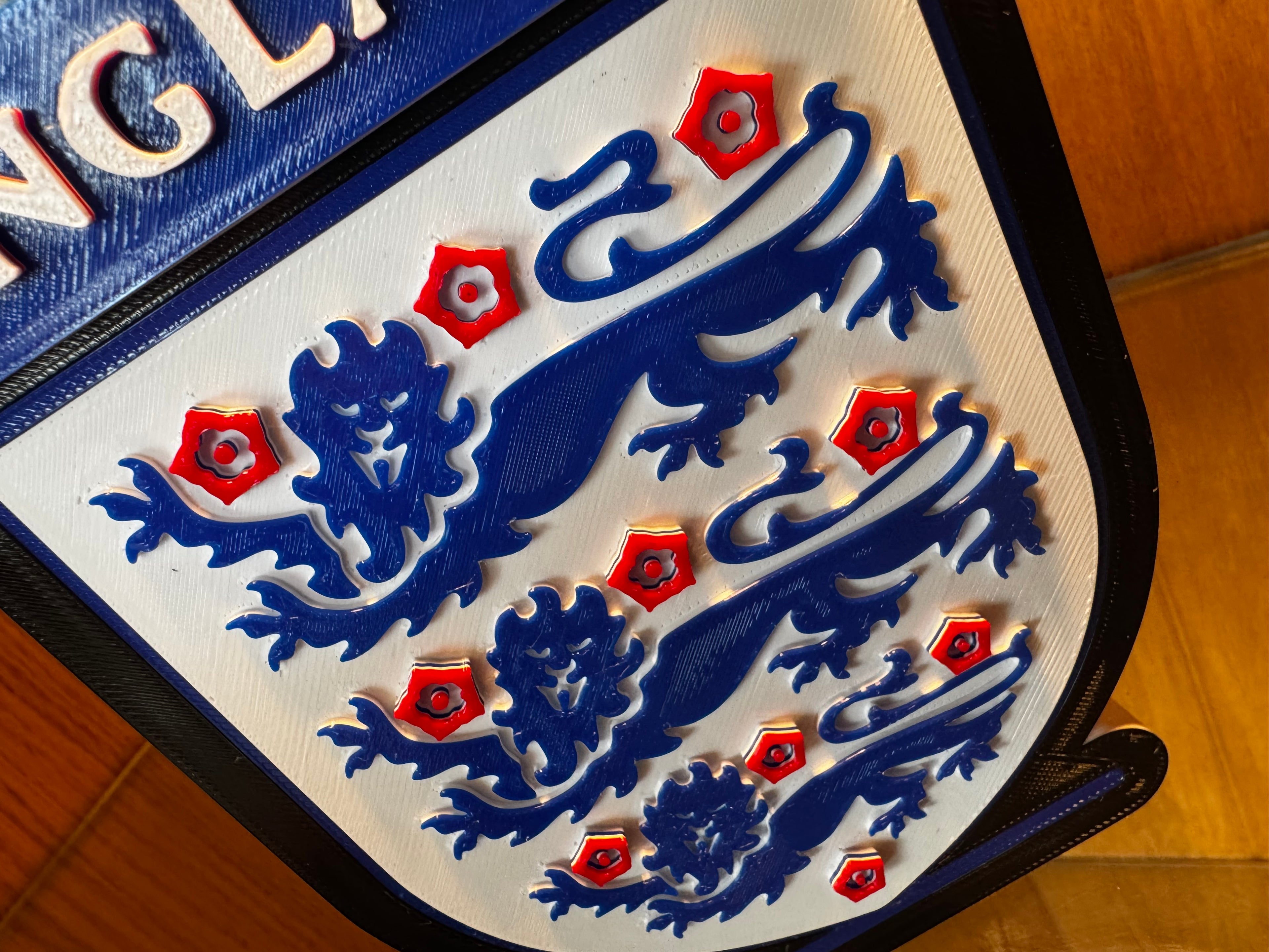 England Three Lions 3D Football Crest Display Plaque