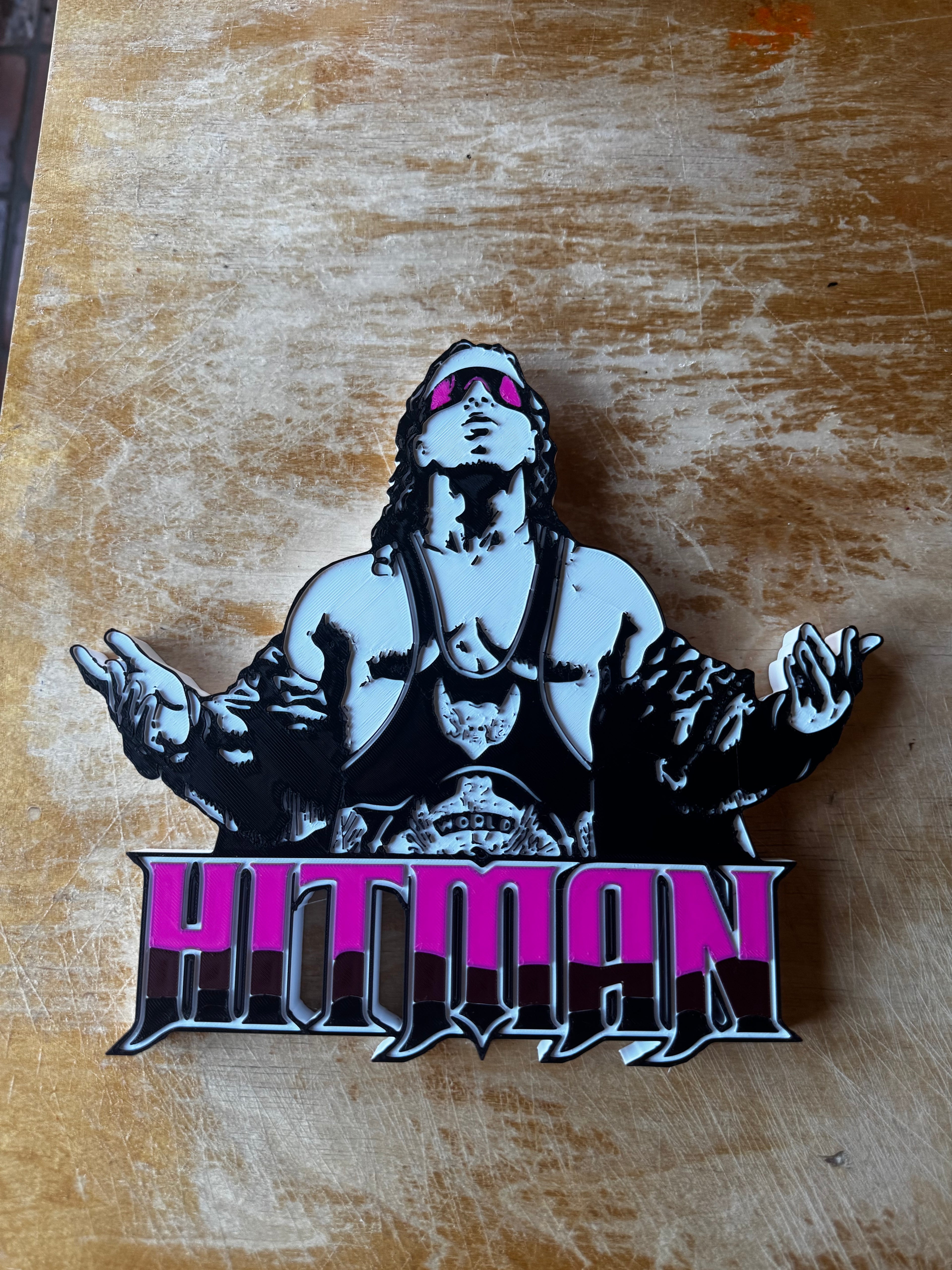 Bret “Hitman” Hart 3D Wrestling Display Plaque