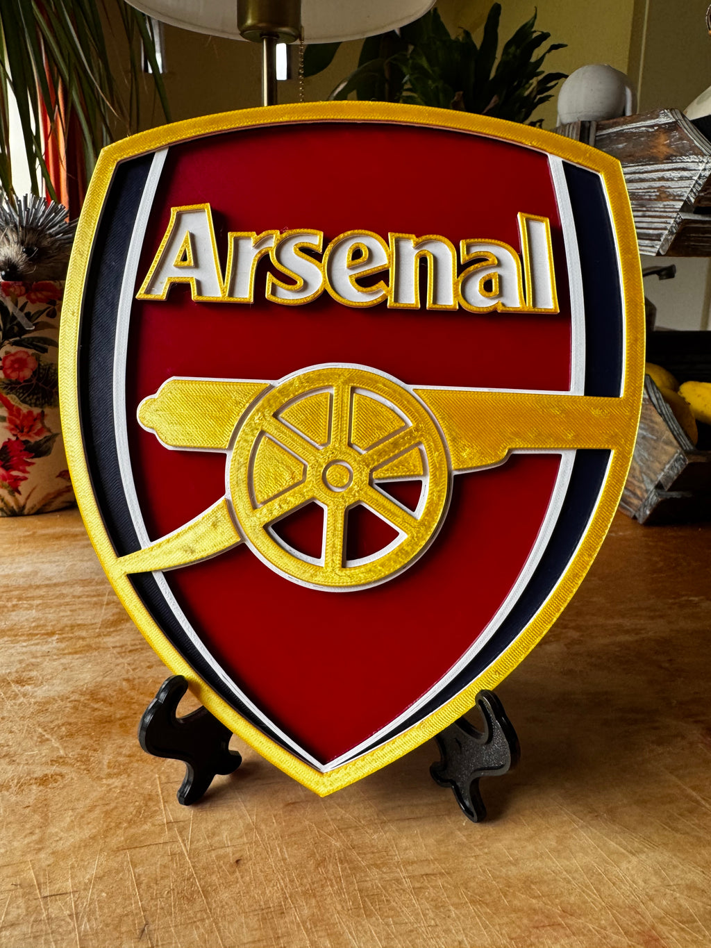 Arsenal FC 3D Crest Display Plaque – Premium Red & Gold Football Sign