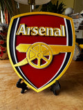 Arsenal FC 3D Crest Display Plaque – Premium Red & Gold Football Sign