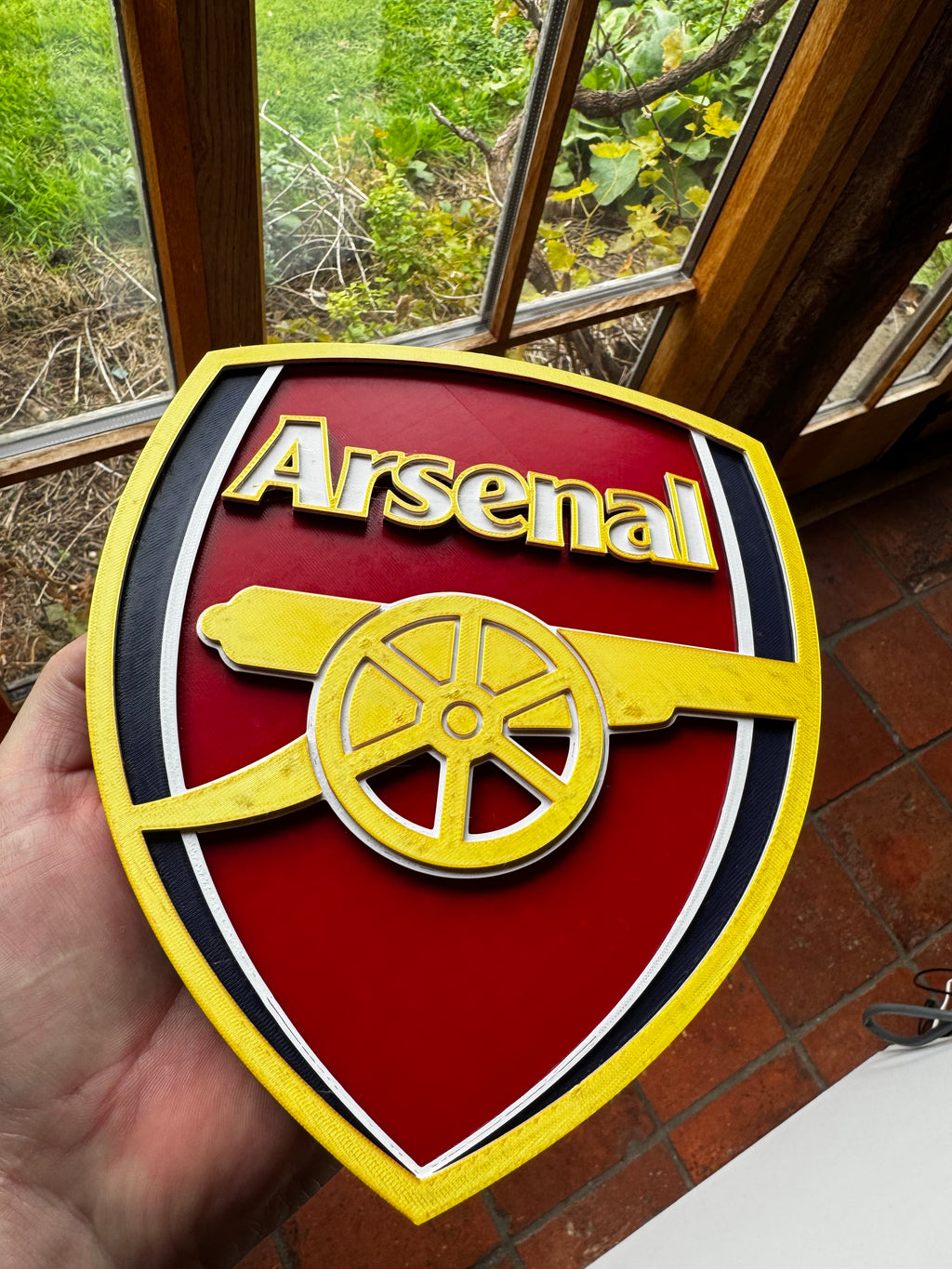 Arsenal FC 3D Crest Display Plaque – Premium Red & Gold Football Sign