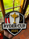 Ryder Cup 2025 3D Display Plaque – Golf Trophy Shield
