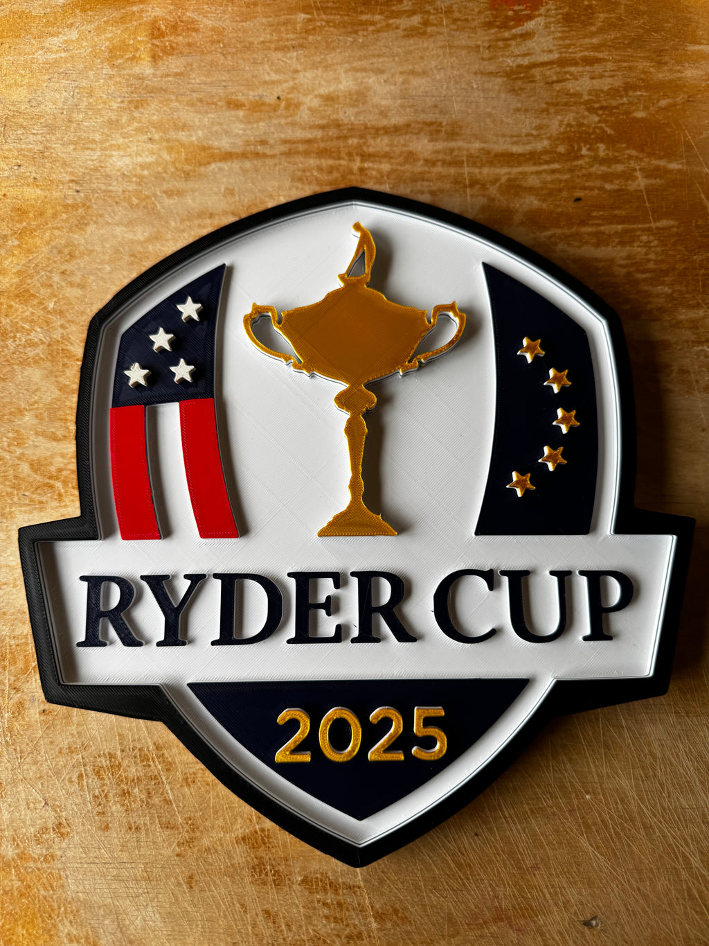 Ryder Cup 2025 3D Display Plaque – Golf Trophy Shield