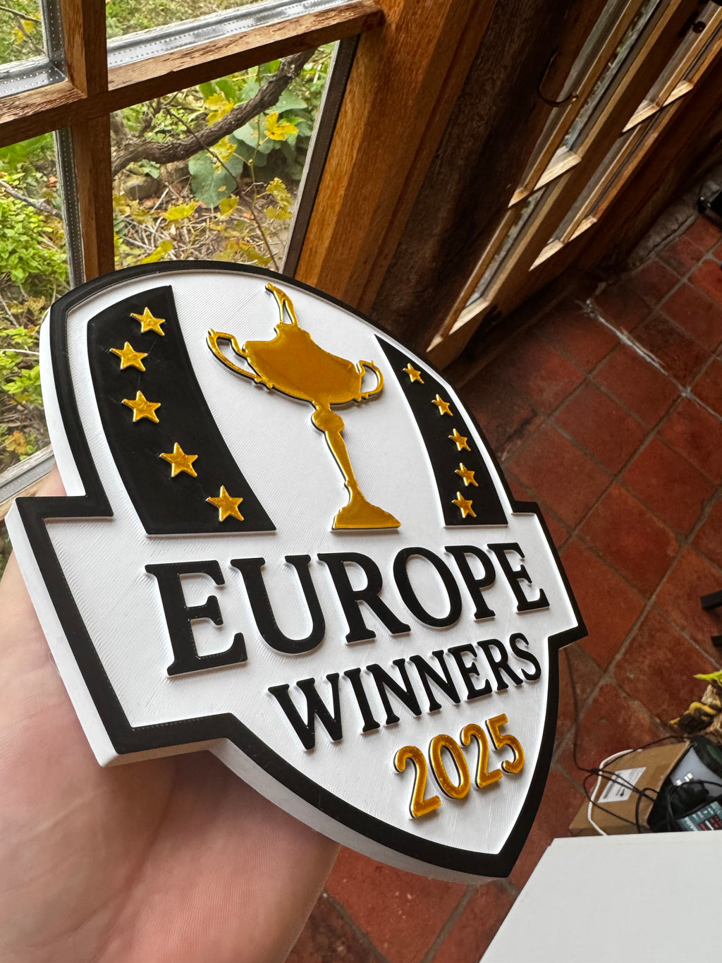 🏆 Europe Winners 2025 – Football Trophy 3D Display Plaque