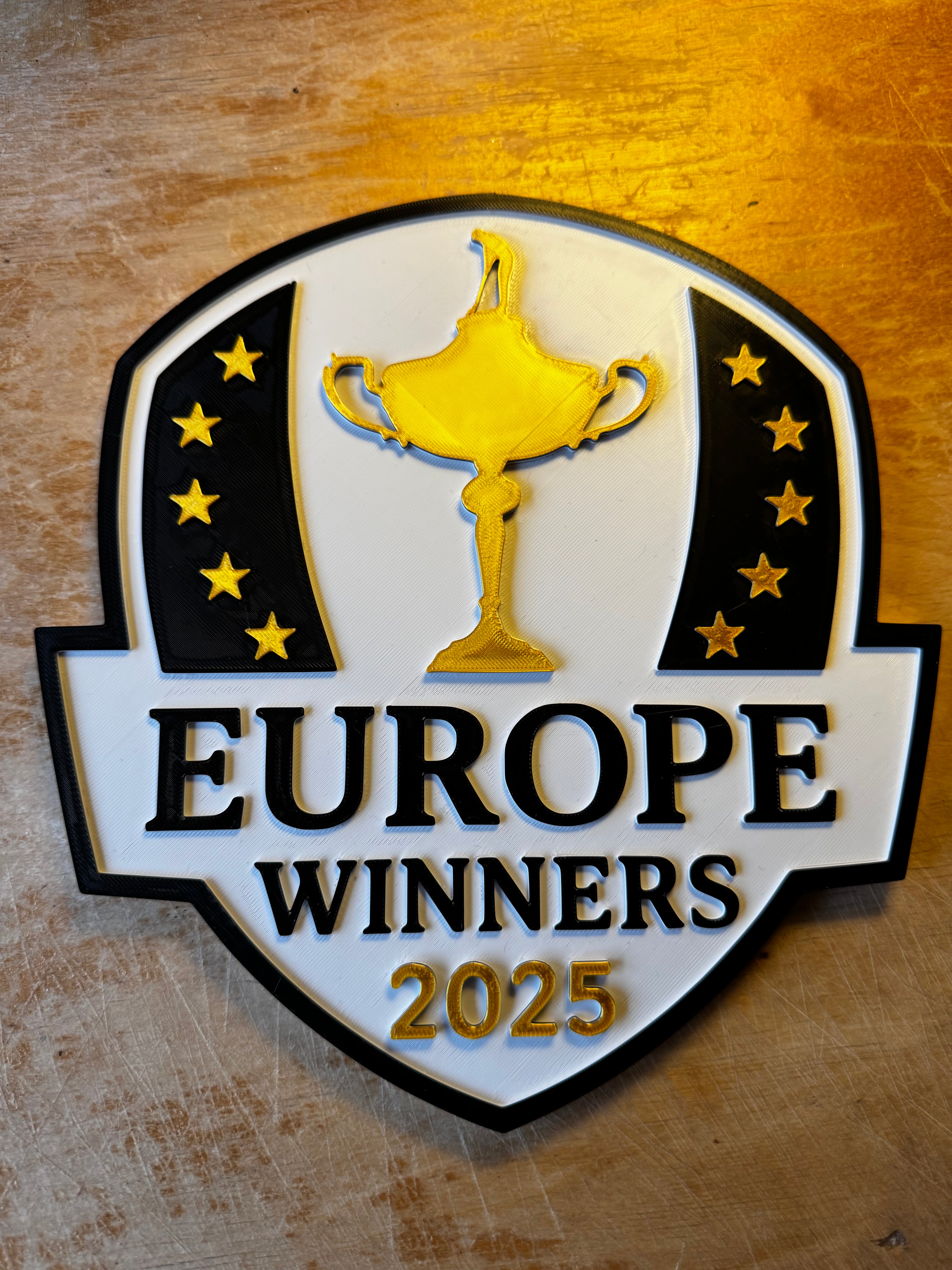 🏆 Europe Winners 2025 – Football Trophy 3D Display Plaque