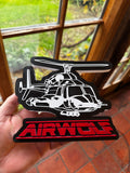 Airwolf 3D Display Plaque – Retro TV Helicopter Wall Art