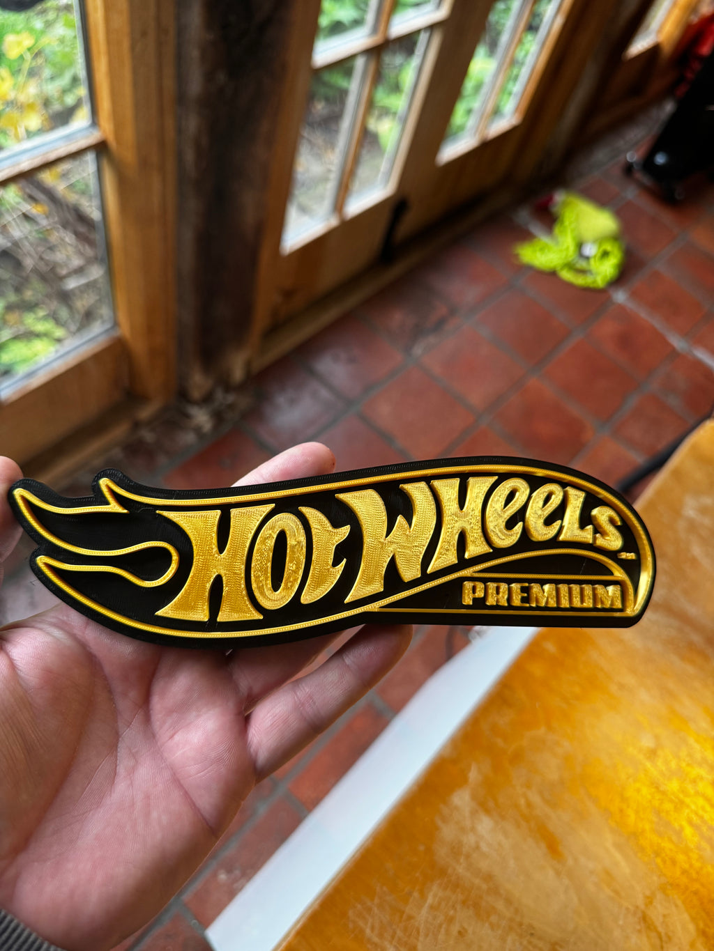 Hot Wheels Premium 3D Display Sign – Black & Gold