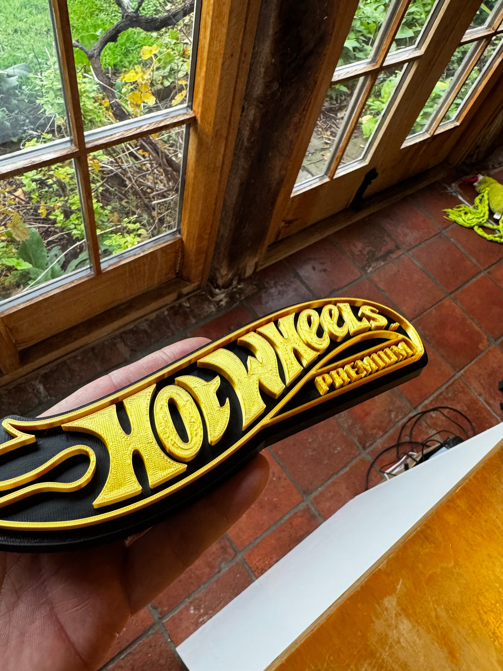 Hot Wheels Premium 3D Display Sign – Black & Gold