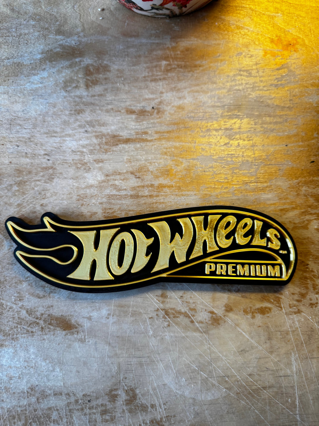 Hot Wheels Premium 3D Display Sign – Black & Gold