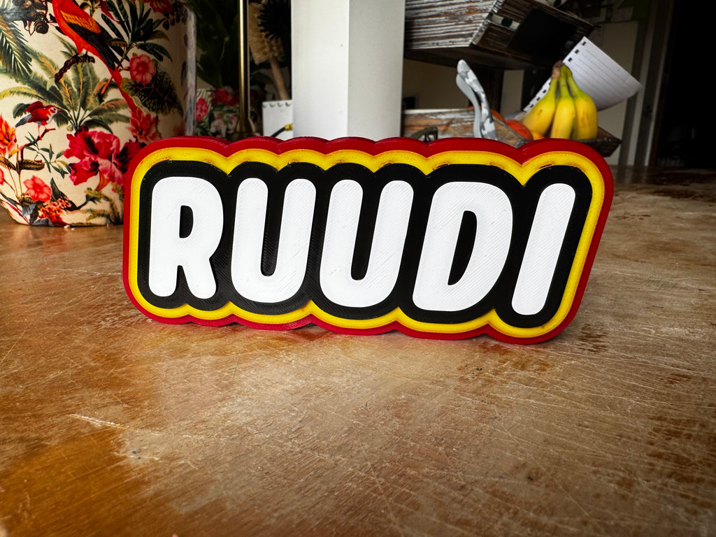 Custom LEGO-Style Name Sign – Personalised 3D Printed