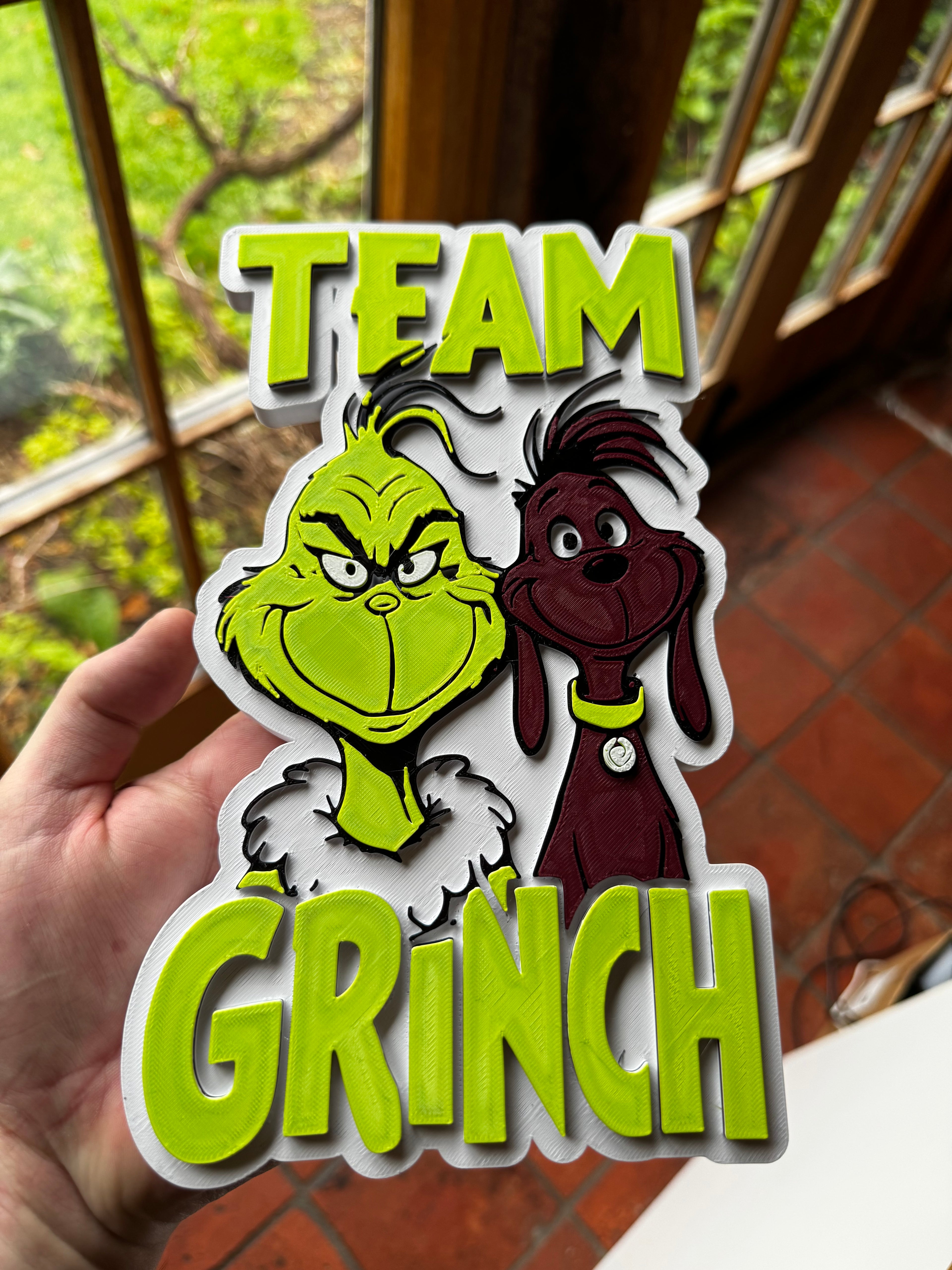 Team Grinch 3D Christmas Display Plaque