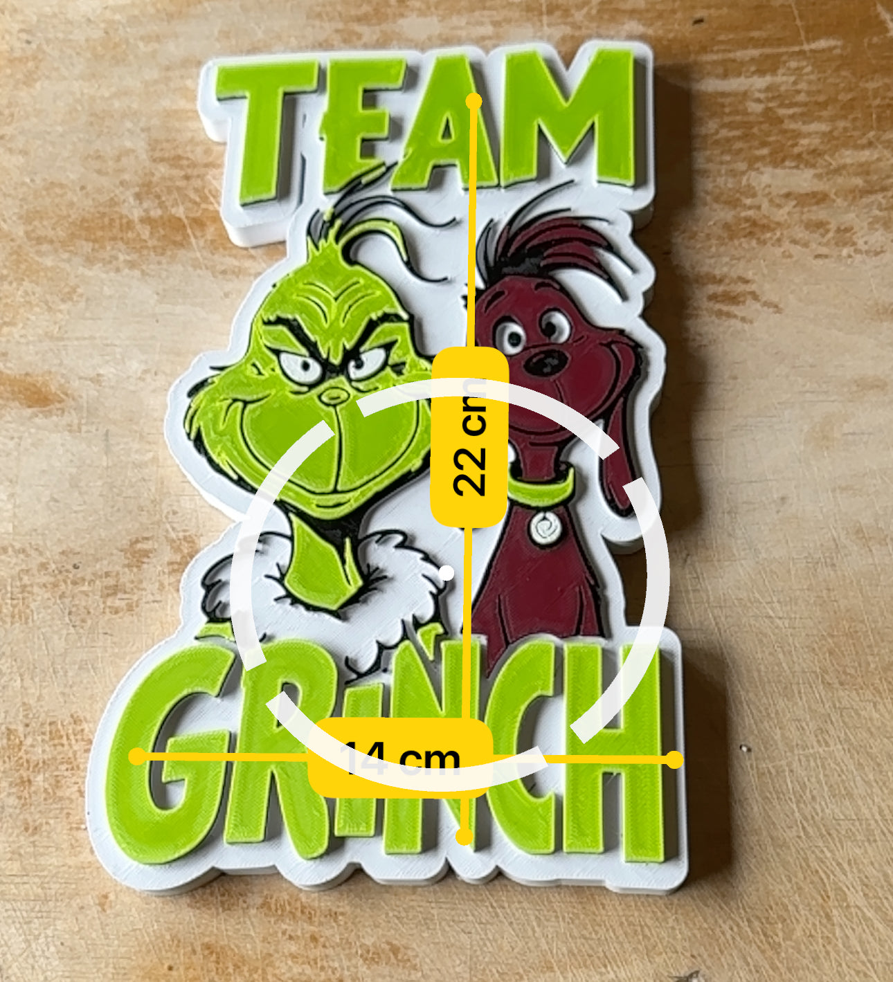 Team Grinch 3D Christmas Display Plaque