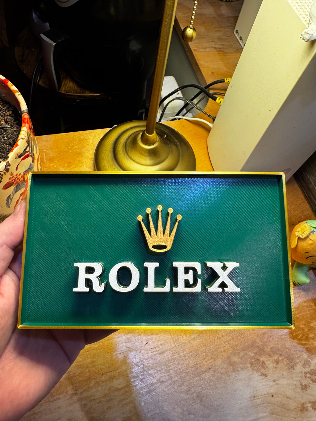 Rolex 3D Display Plaque – Green, Gold & White