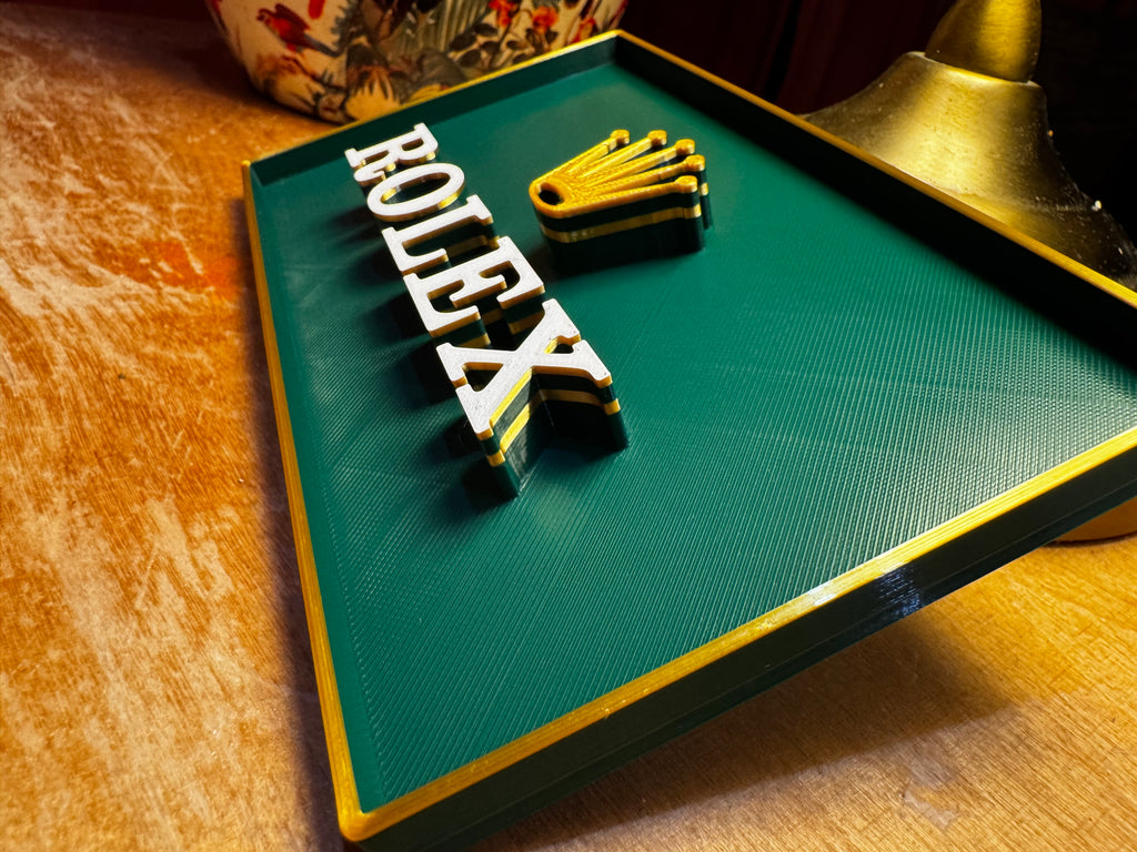 Rolex 3D Display Plaque – Green, Gold & White