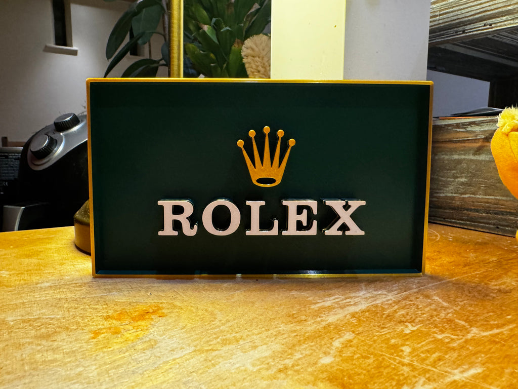 Rolex 3D Display Plaque – Green, Gold & White
