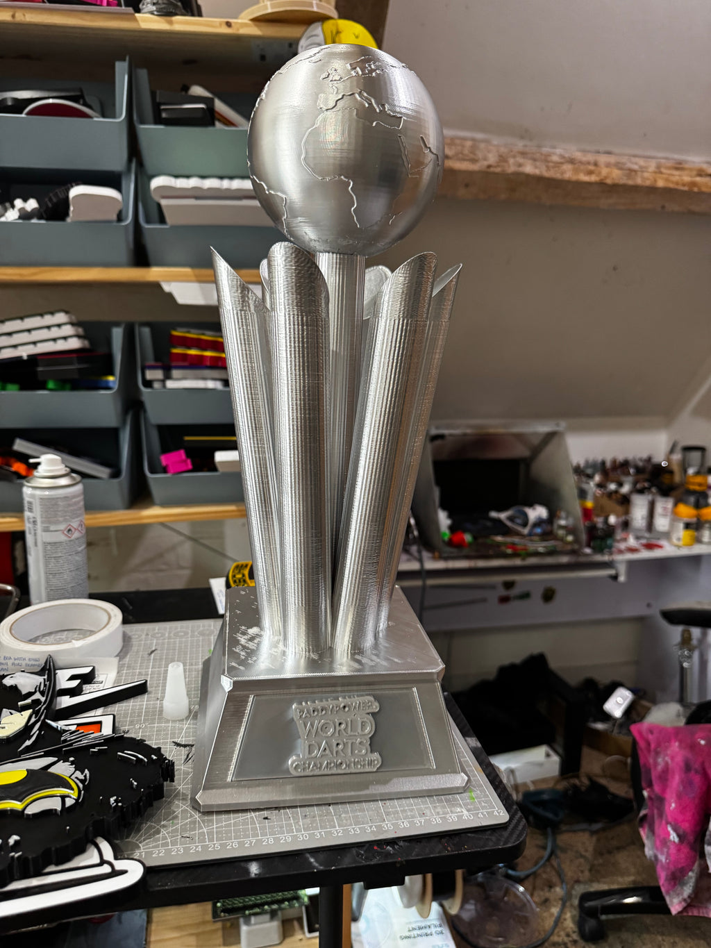 PDC World Darts Championship Trophy – Full Size 3D Printed Replica 50cm