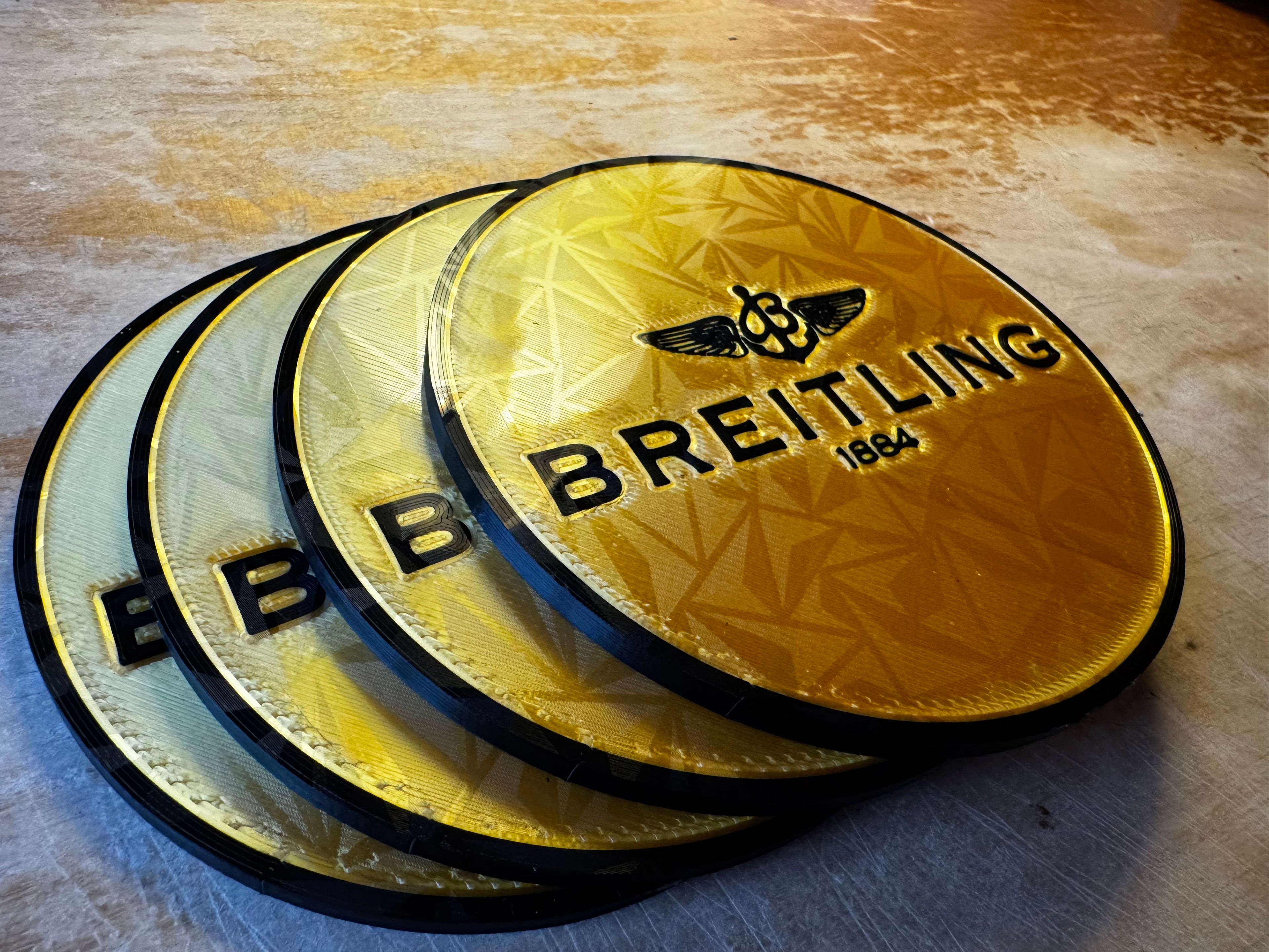 Breitling Inspired 3D Coasters – Set of 4