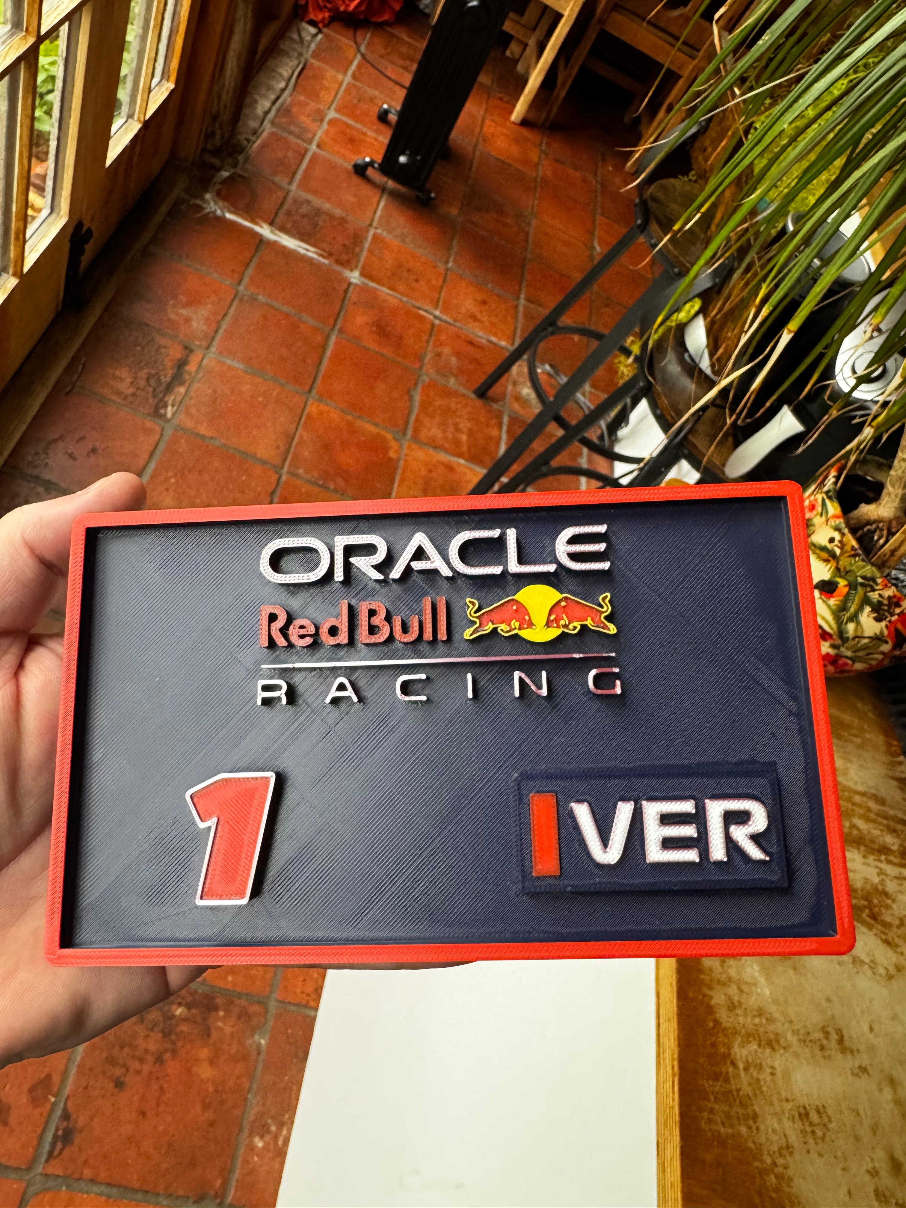 Oracle Red Bull Racing Verstappen No.1 3D F1 Display Plaque
