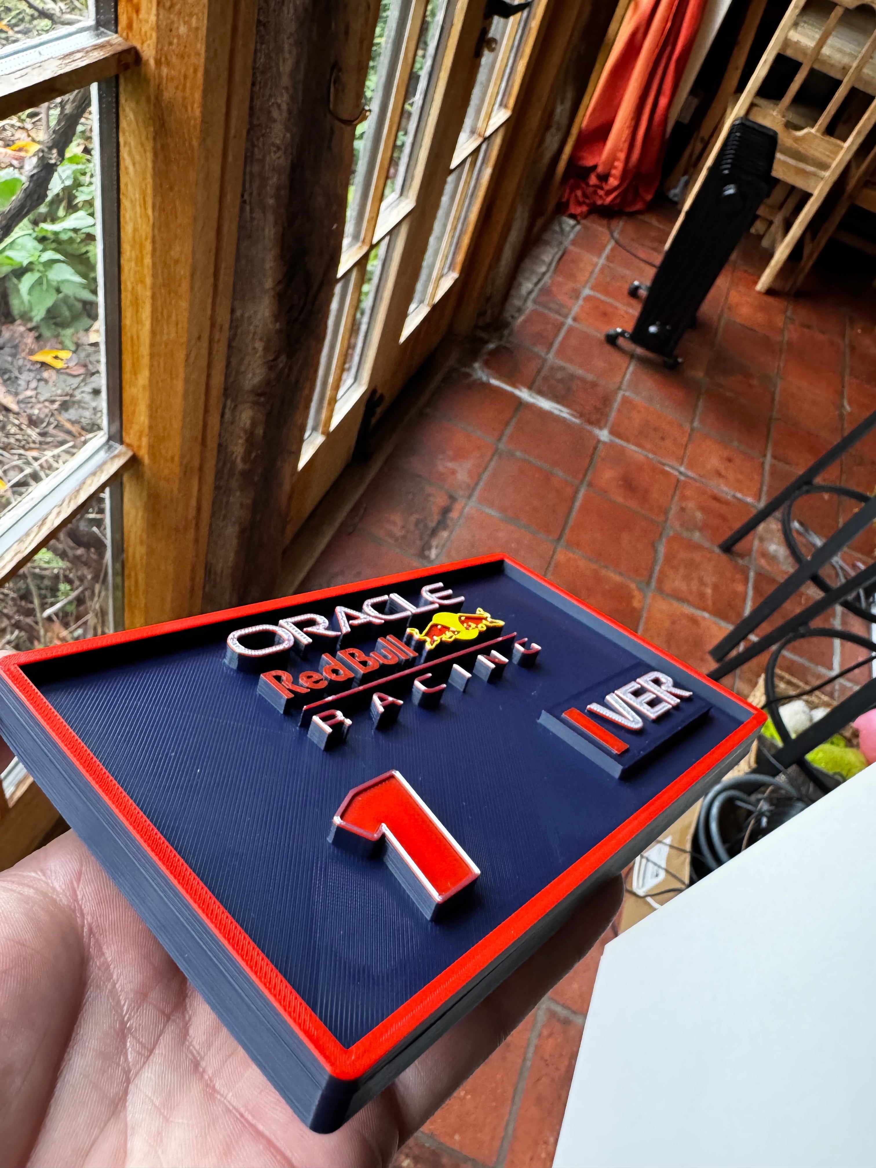 Oracle Red Bull Racing Verstappen No.1 3D F1 Display Plaque