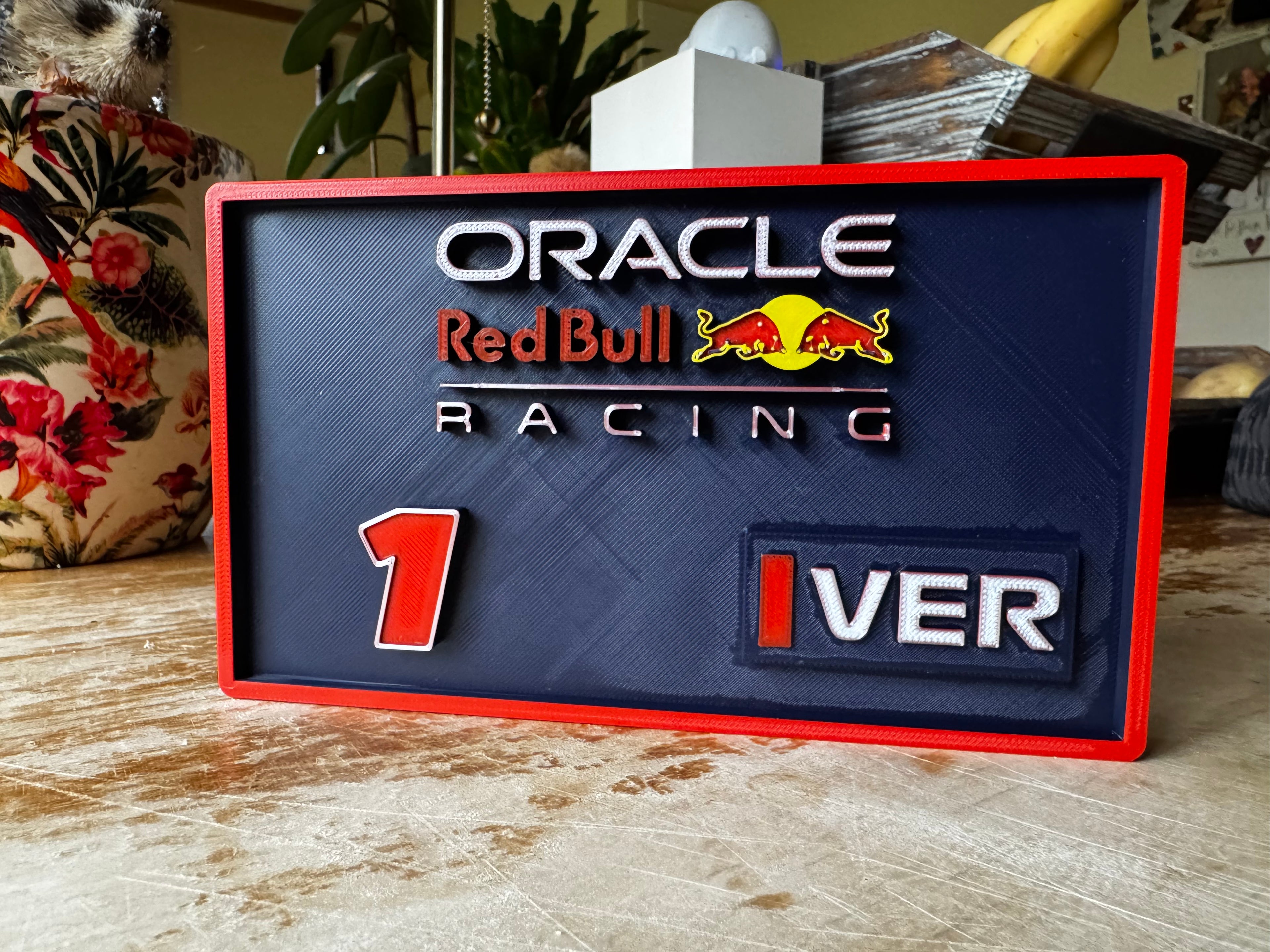 Oracle Red Bull Racing Verstappen No.1 3D F1 Display Plaque