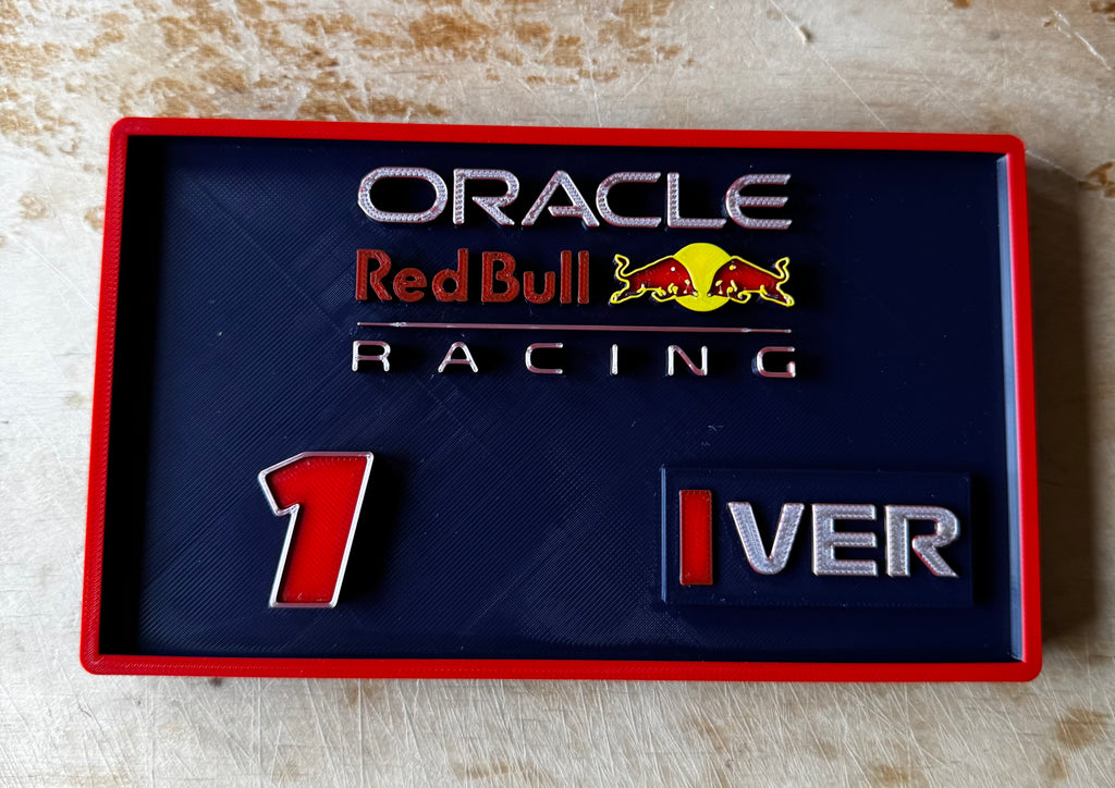 Oracle Red Bull Racing Verstappen No.1 3D F1 Display Plaque
