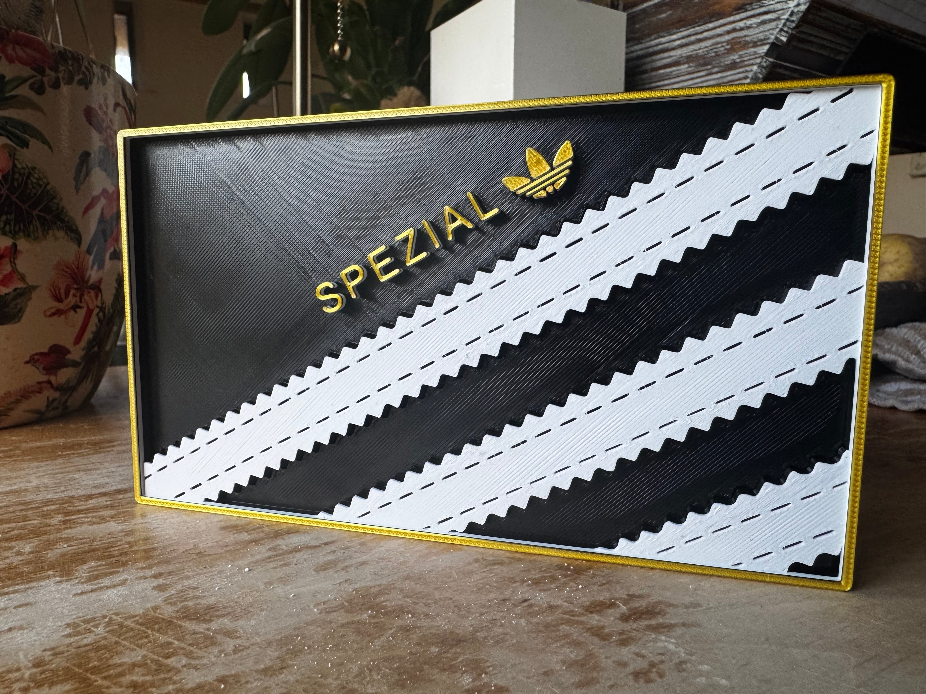 Adidas Spezial 3D Wall Plaque – Black, White & Gold