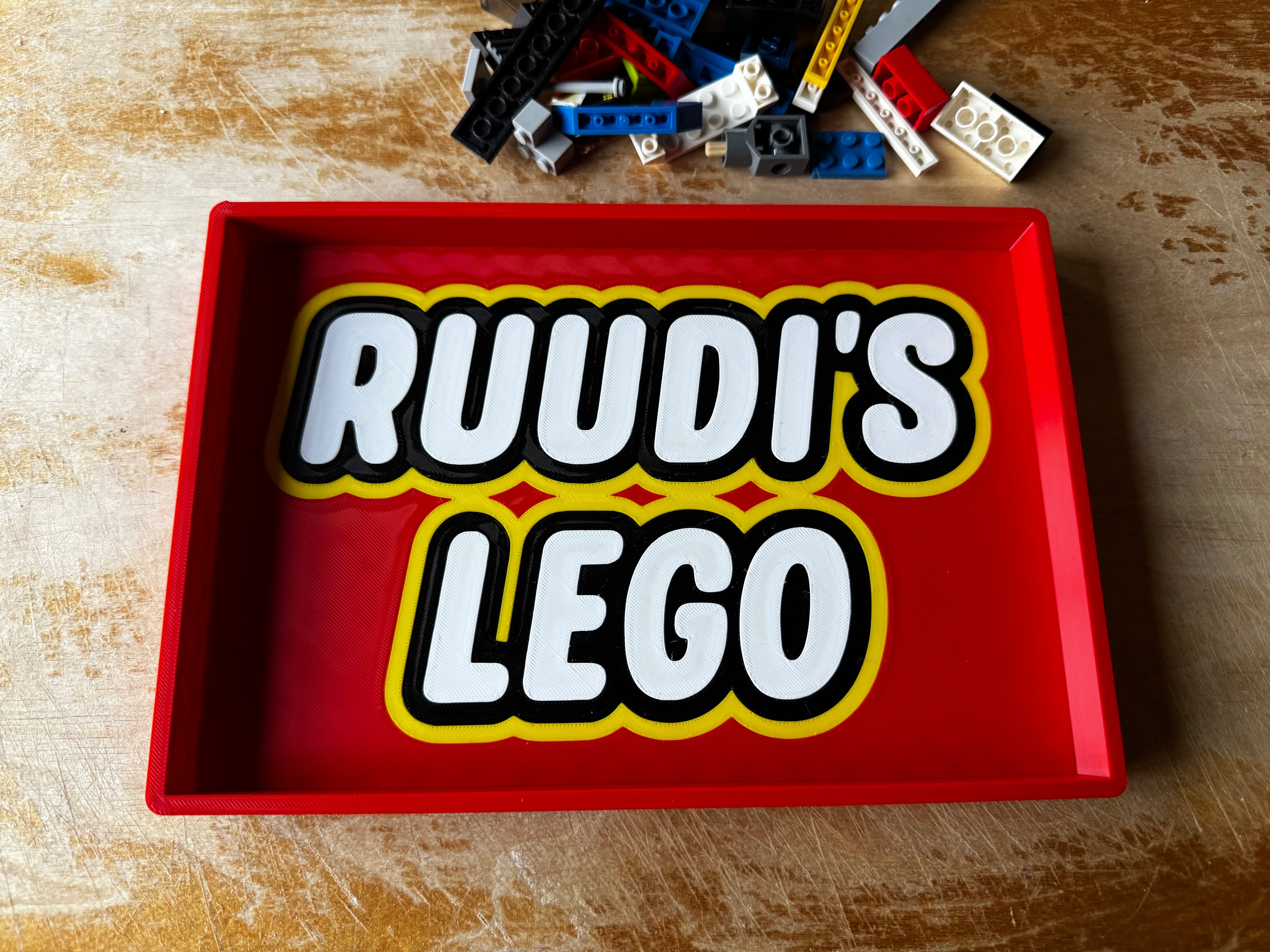 Personalised LEGO-Style Name Display Tray – Custom 3D Printed Sign