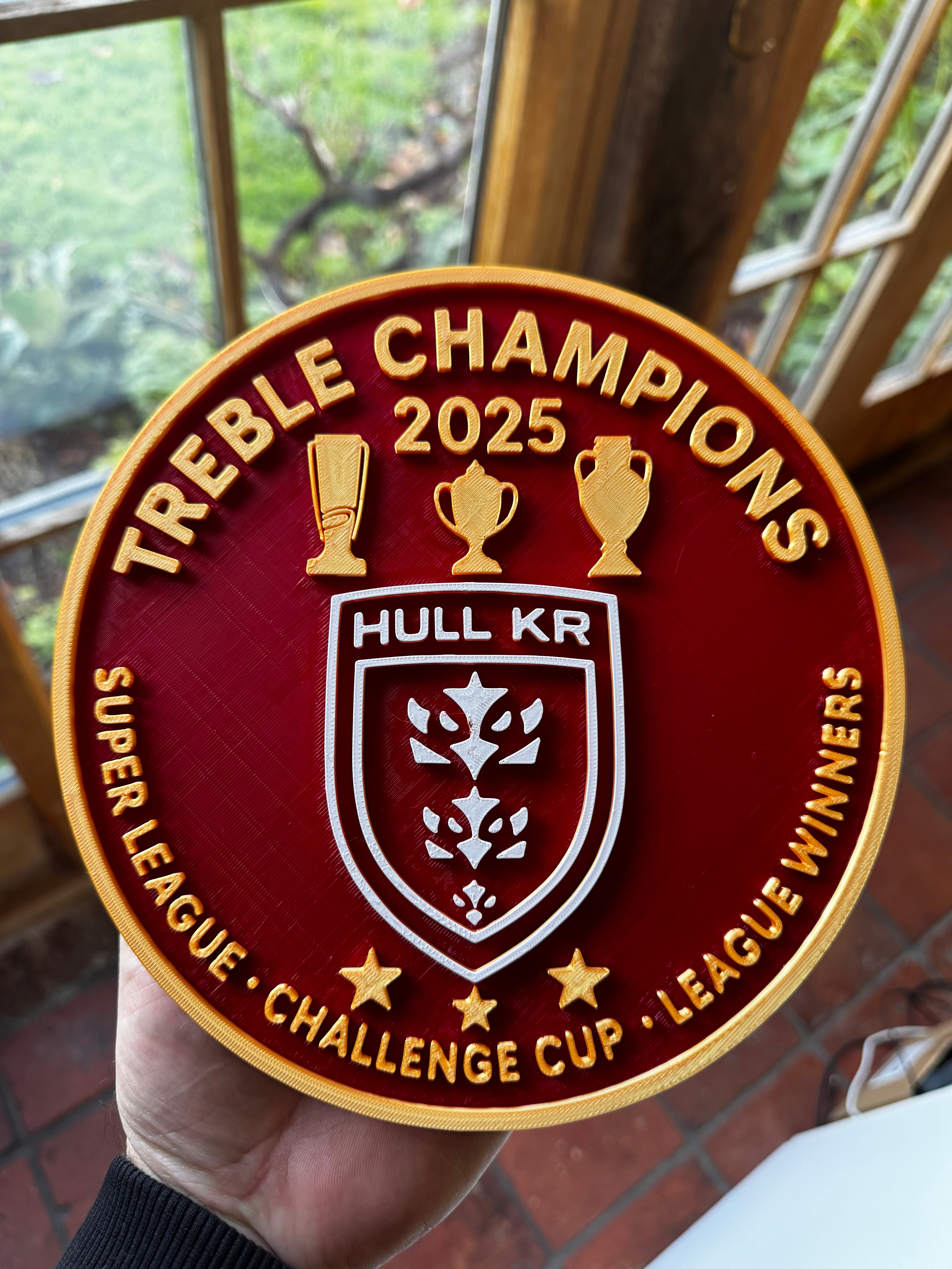Hull KR 2025 Treble Champions 3D Commemorative Plaque