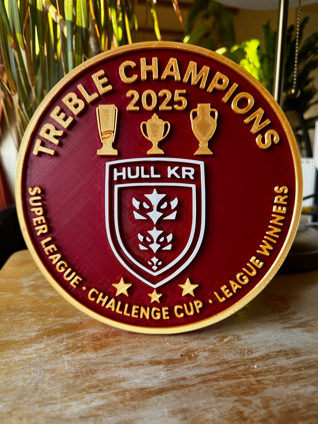 Hull KR 2025 Treble Champions 3D Commemorative Plaque