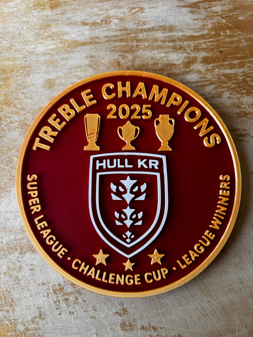 Hull KR 2025 Treble Champions 3D Commemorative Plaque