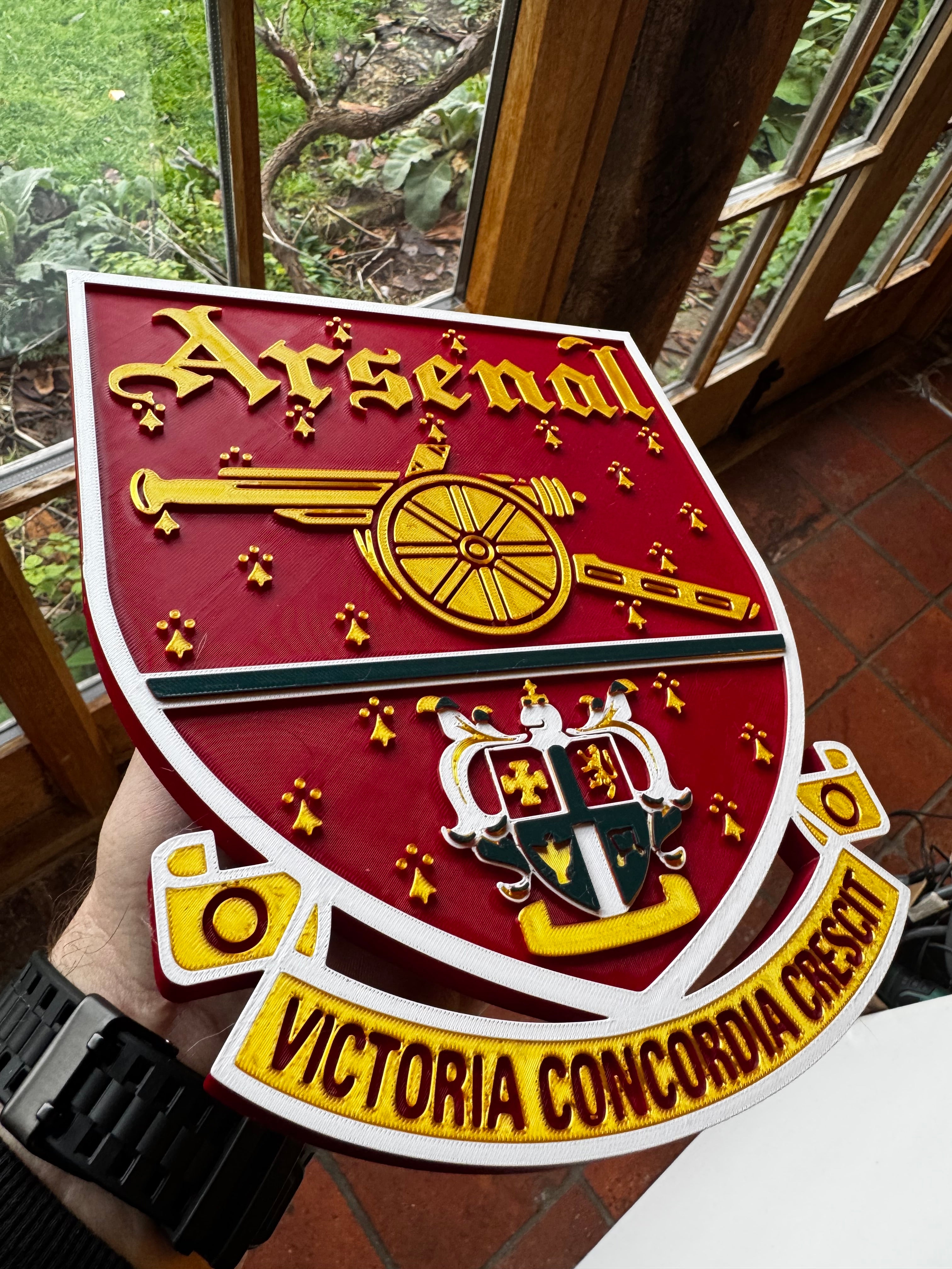 Arsenal 3D Heritage Crest Wall Plaque – Red, Gold & White