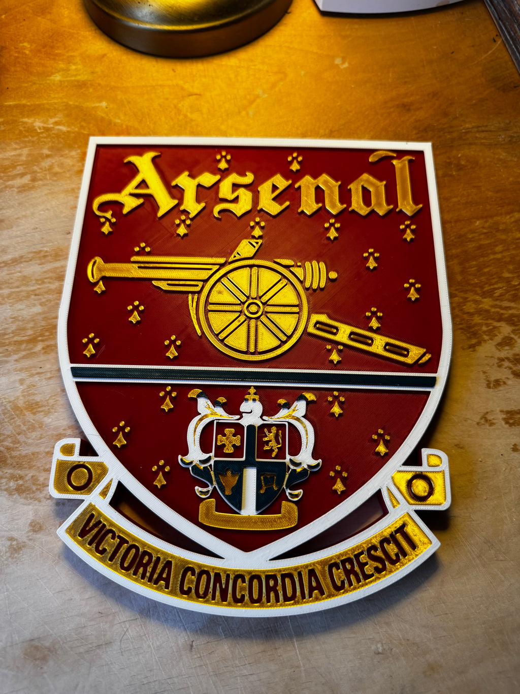 Arsenal 3D Heritage Crest Wall Plaque – Red, Gold & White
