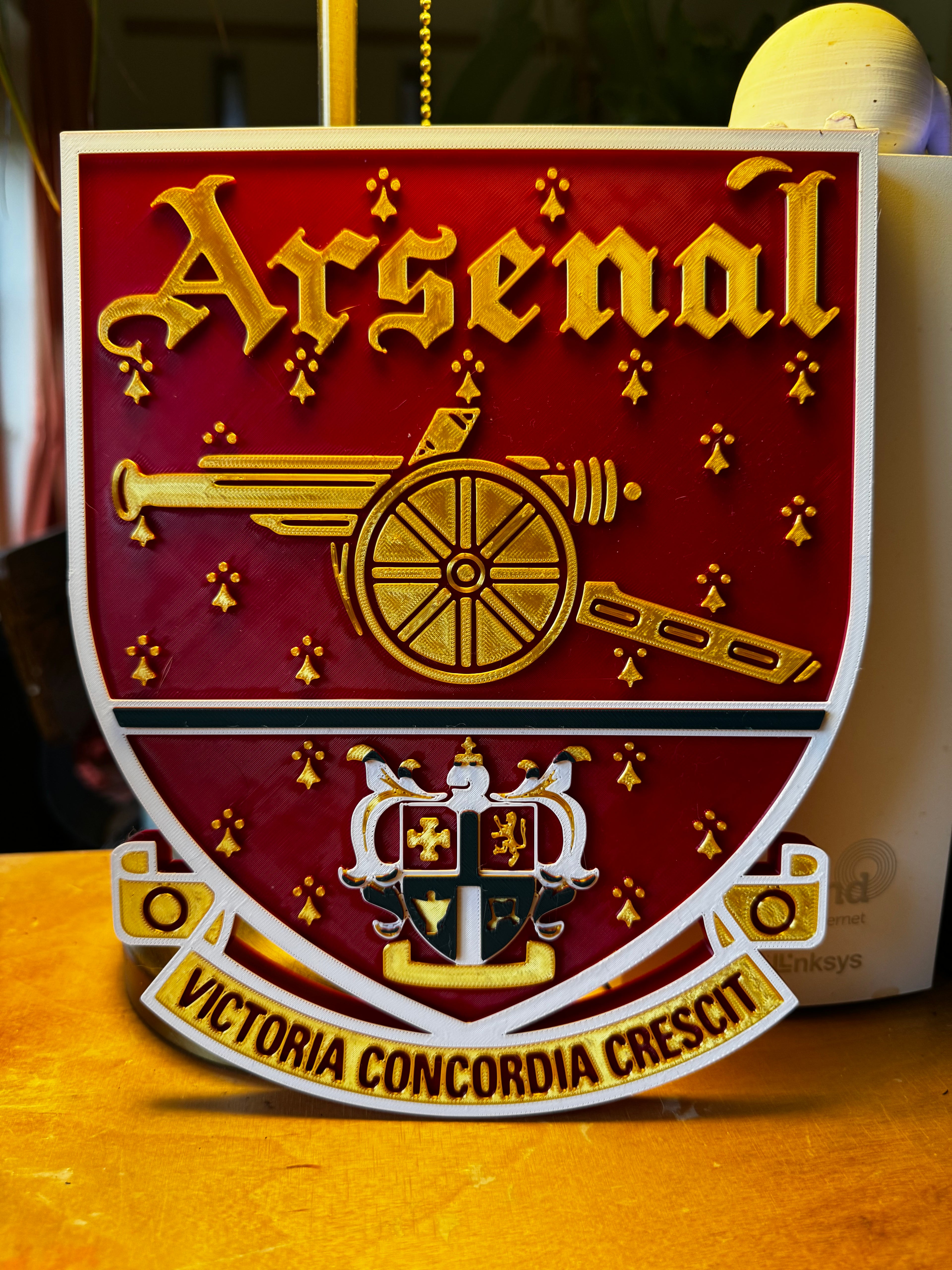 Arsenal 3D Heritage Crest Wall Plaque – Red, Gold & White